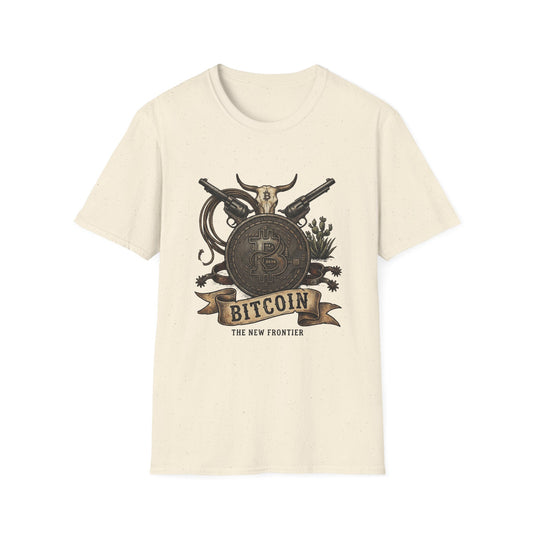 Bitcoin Western T-Shirt — "Bitcoin: The New Frontier" Vintage Crypto Tee
