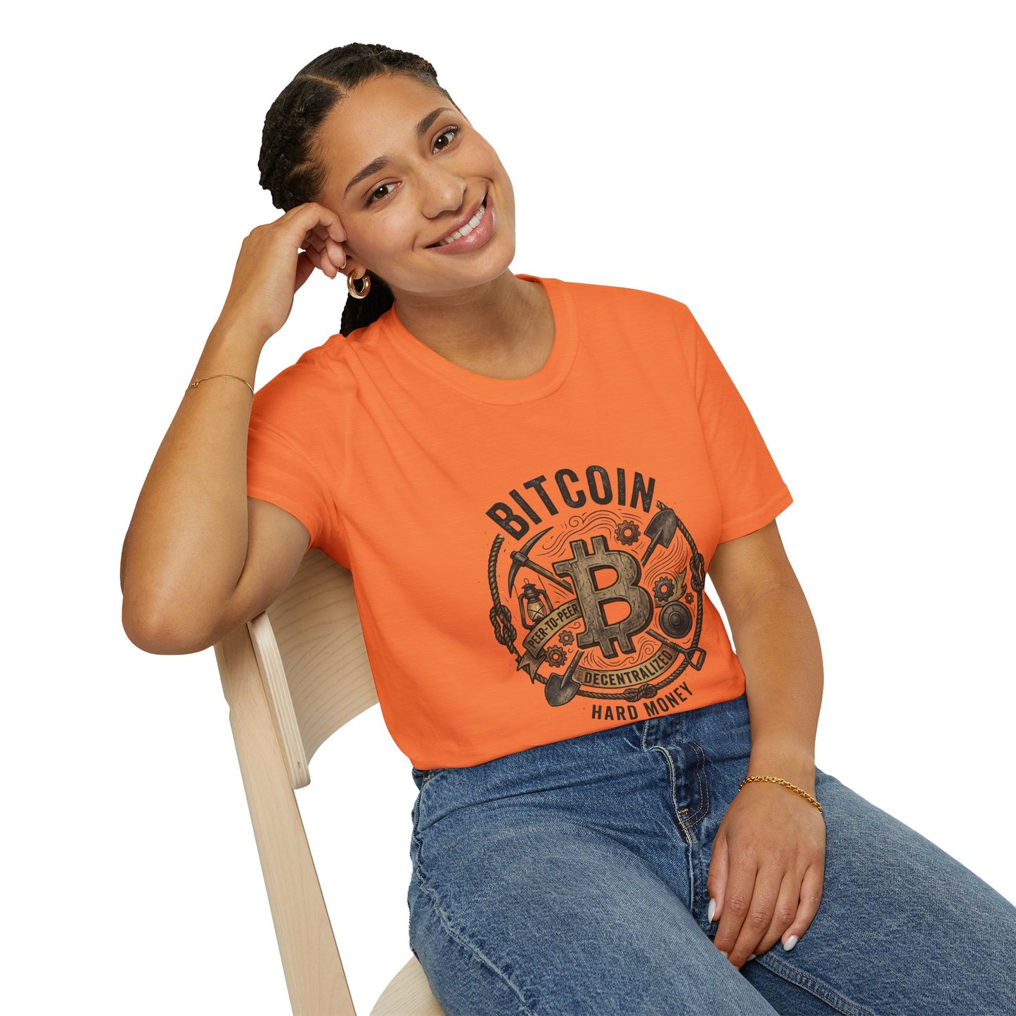 Bitcoin Hard Money T-Shirt — Vintage Crypto Mining Design