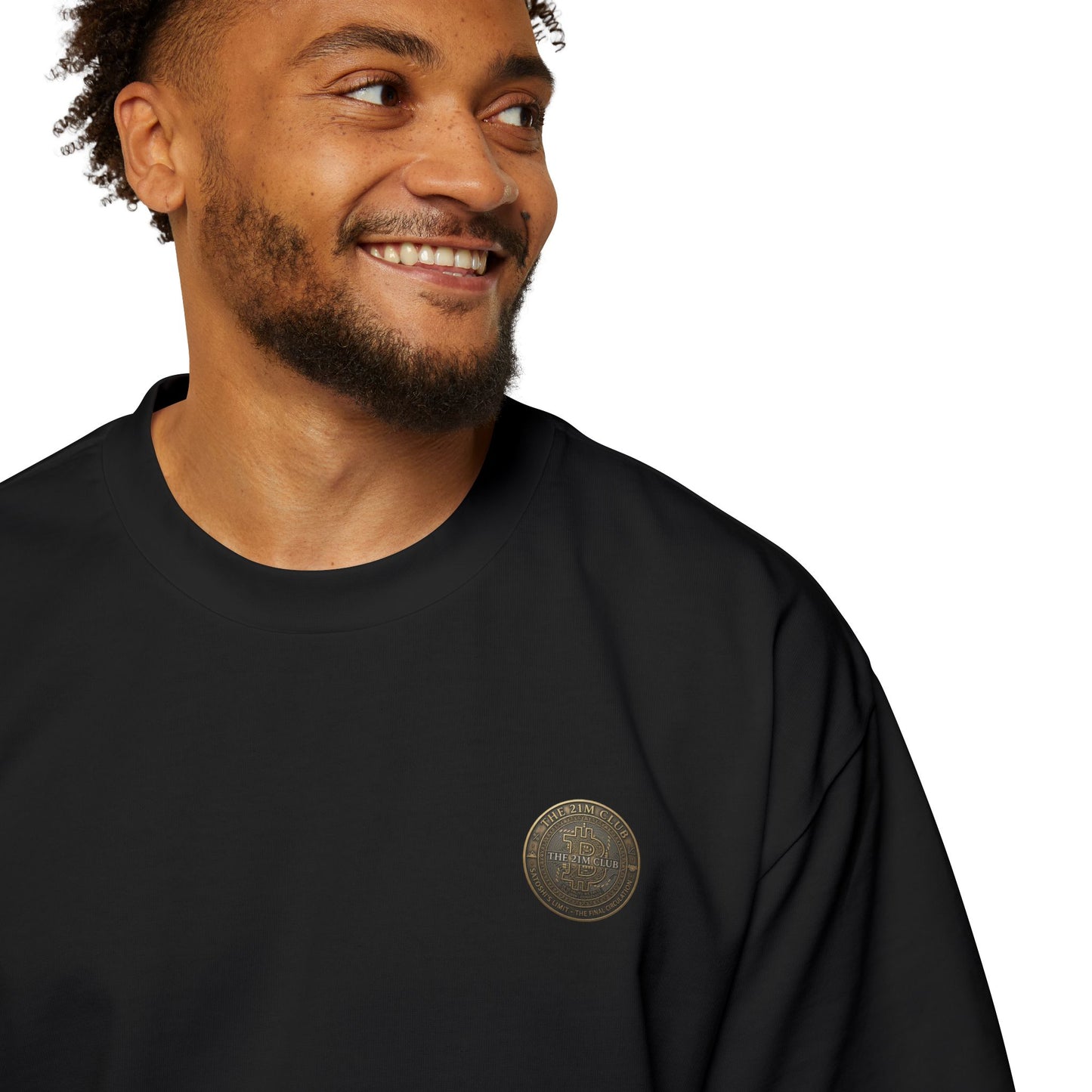 Bitcoin 21M Club Heavyweight Cotton T‑Shirt — Men's Oversized Tee