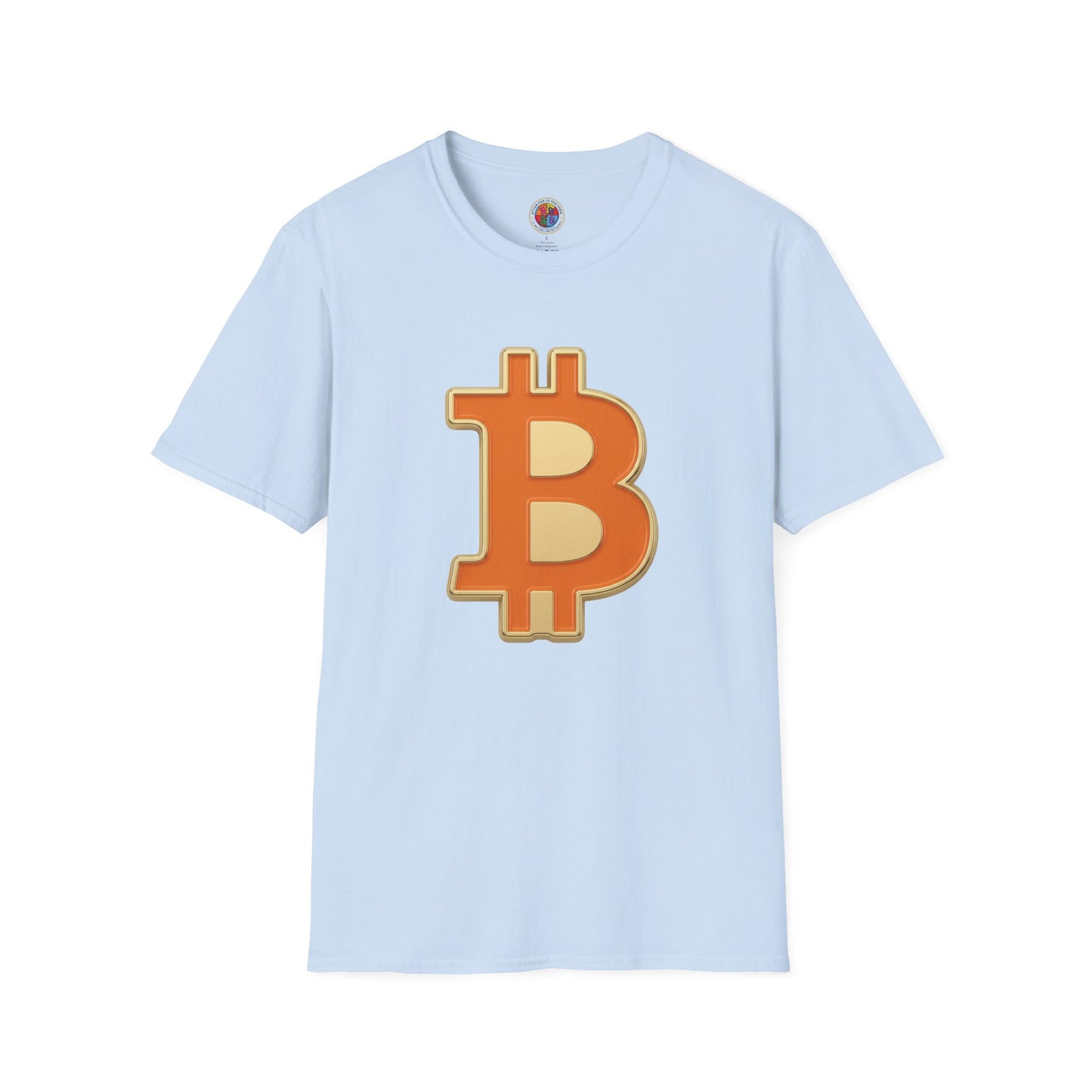 Bitcoin Enamel Logo T-Shirt — Retro Orange Crypto Tee
