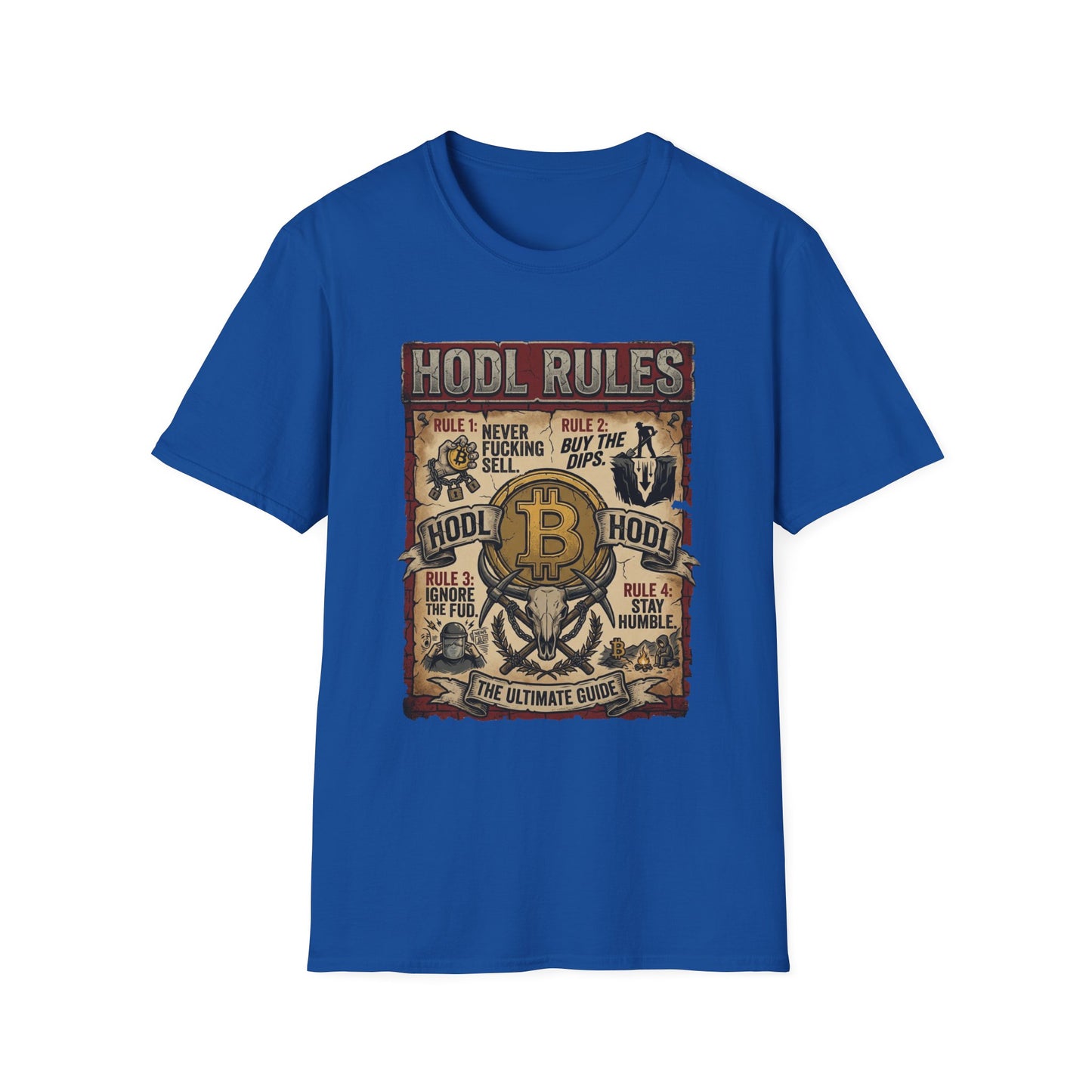HODL Rules Bitcoin T-Shirt — Crypto Hodler Poster Graphic Tee