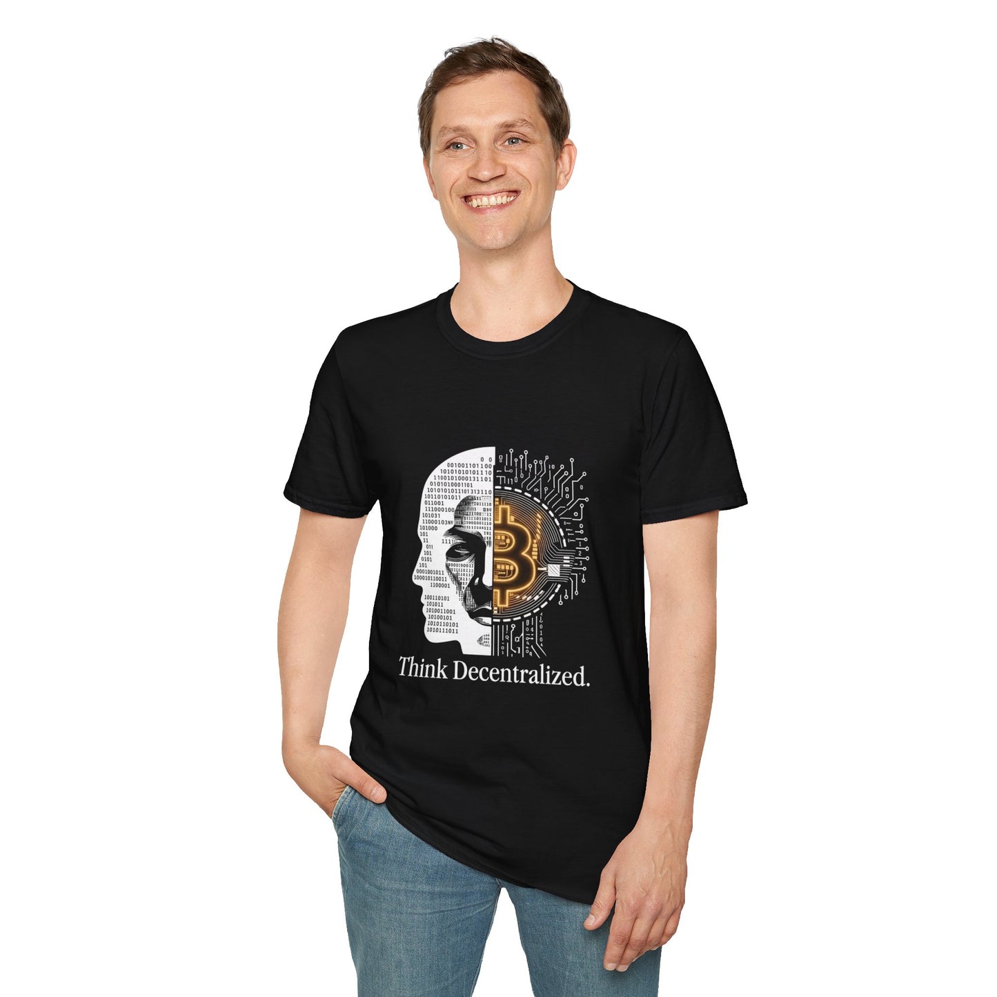 Think Decentralized Bitcoin T-Shirt — Crypto Tech Graphic Tee