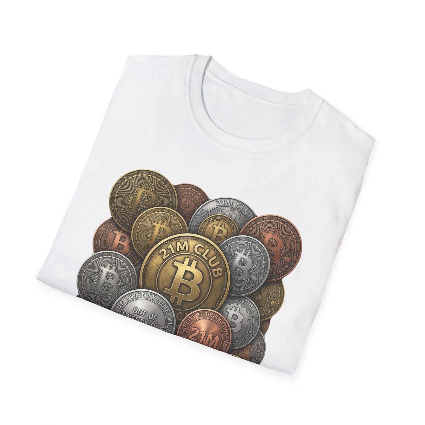 21M Club Coins Stack T-Shirt — Bitcoin & Altcoin Vintage Coins Tee