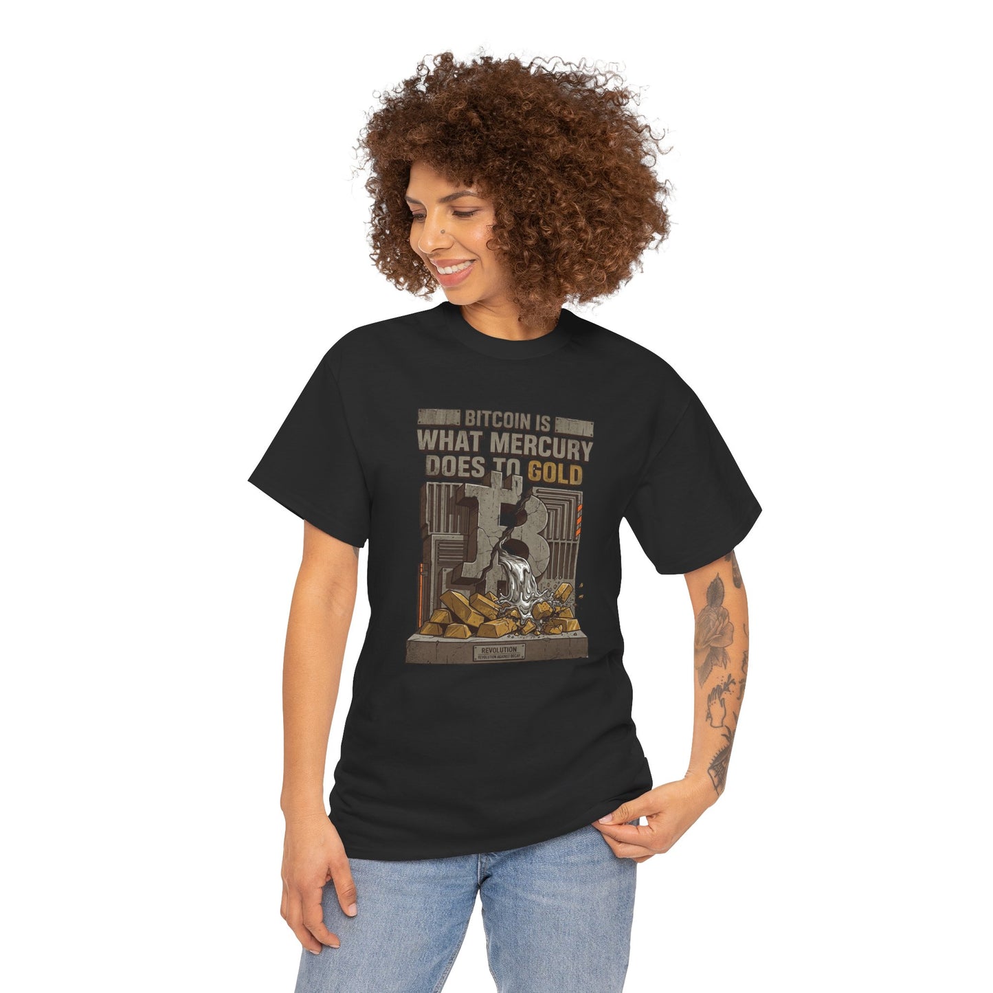 Bitcoin Mercury Effect T-Shirt — "Bitcoin is what mercury does to gold" Graphic Tee