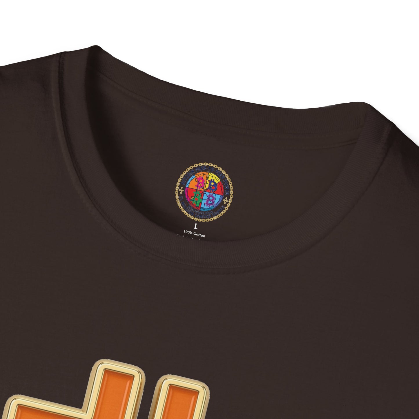 Bitcoin Enamel Logo T-Shirt — Retro Orange Crypto Tee