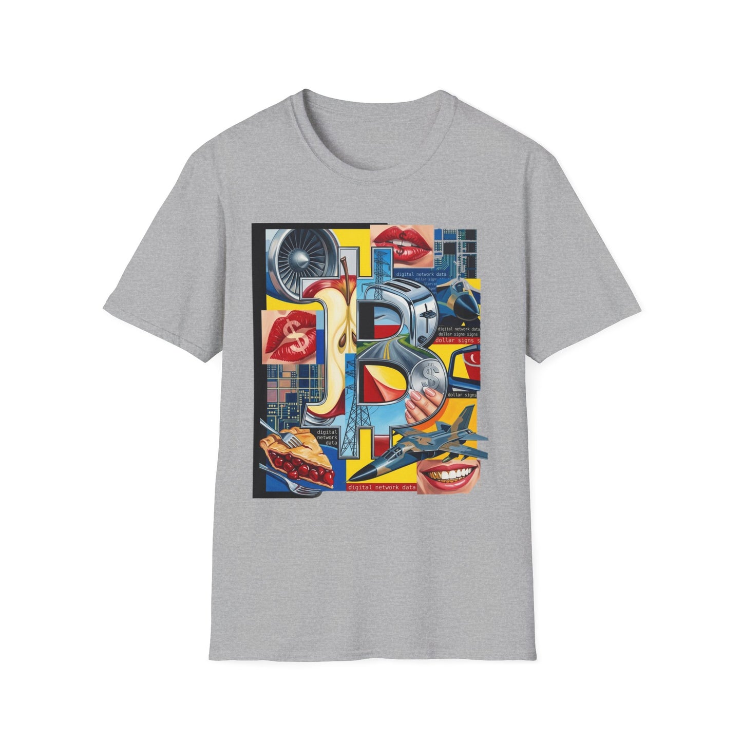 Retro Pop Art 'Ride' Graphic T-Shirt — Vintage Collage Motorcycle & Lips Design