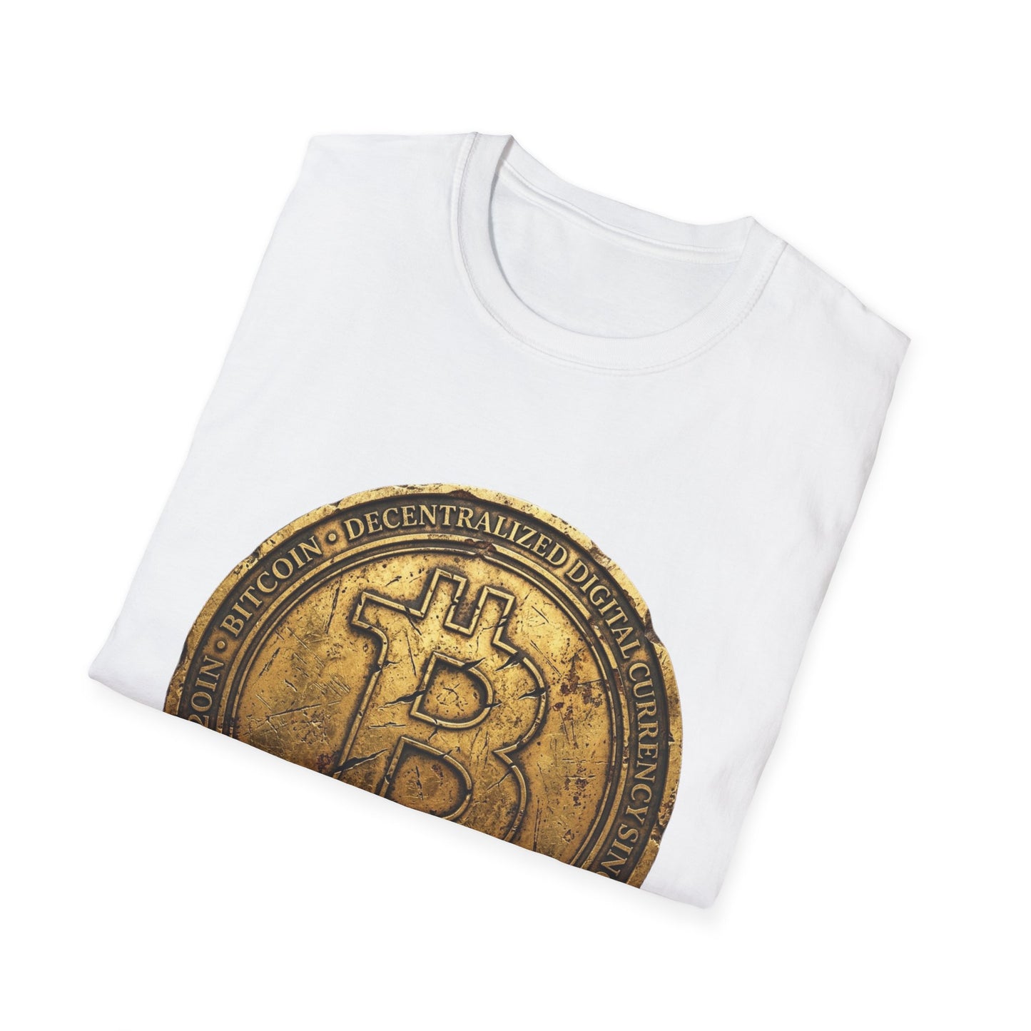 Bitcoin Coin Graphic T-Shirt — Vintage Gold Crypto Tee for Bitcoin Fans