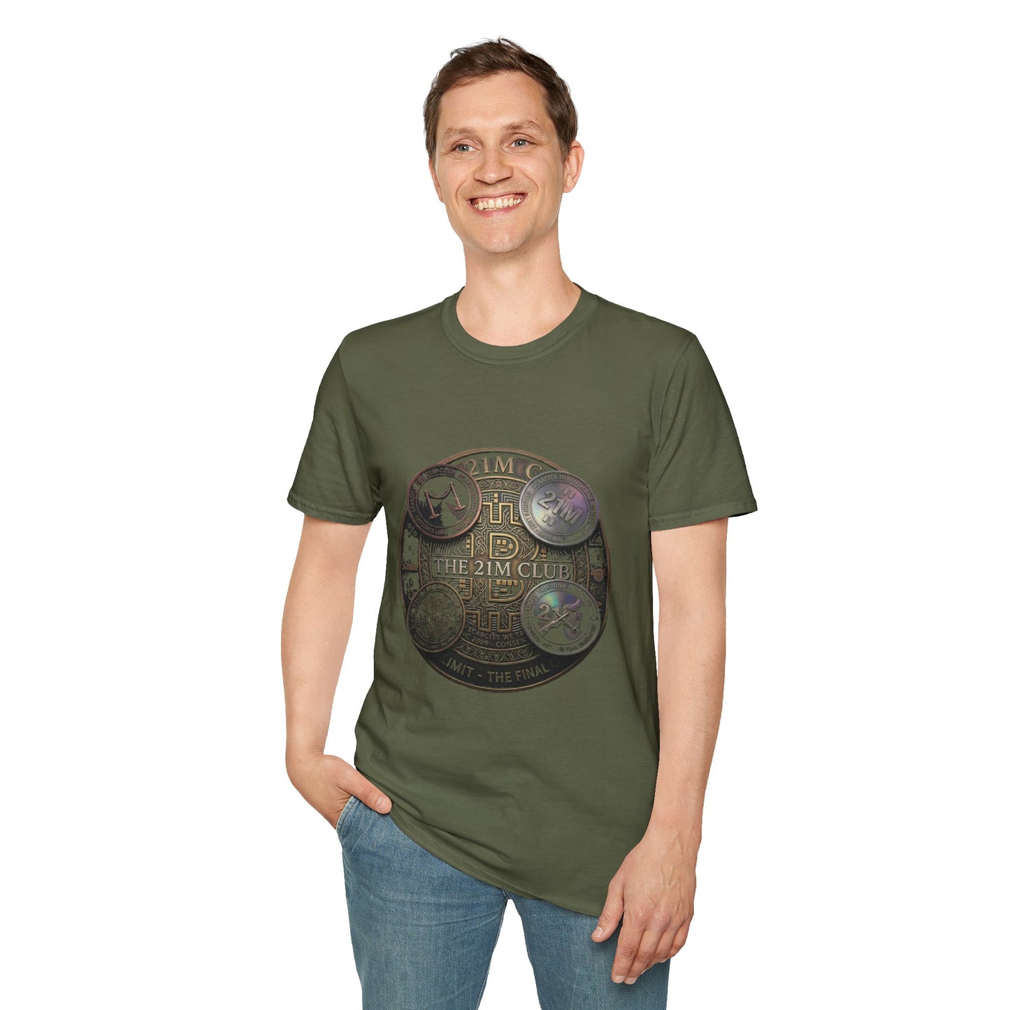 Vintage 21M Club Coin Circle T-Shirt — Retro Currency Graphic Tee