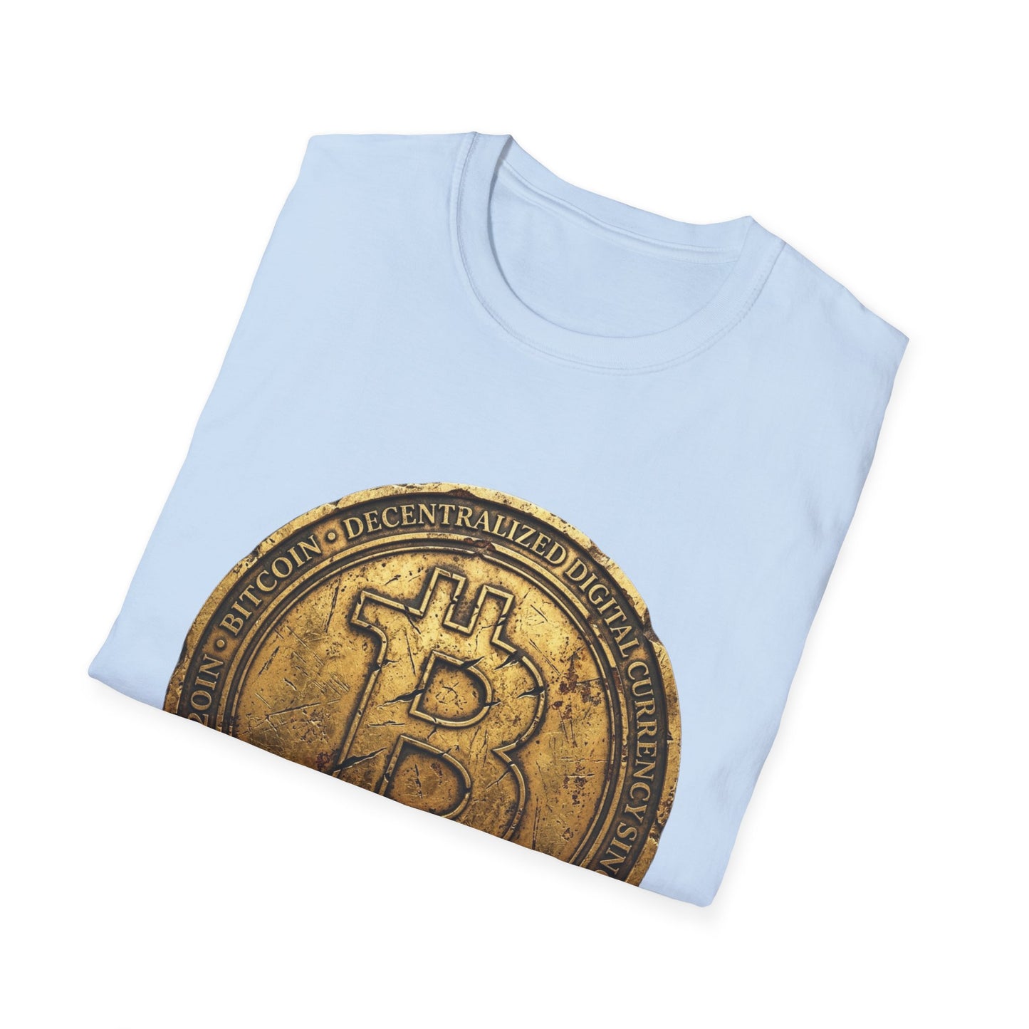 Bitcoin Coin Graphic T-Shirt — Vintage Gold Crypto Tee for Bitcoin Fans