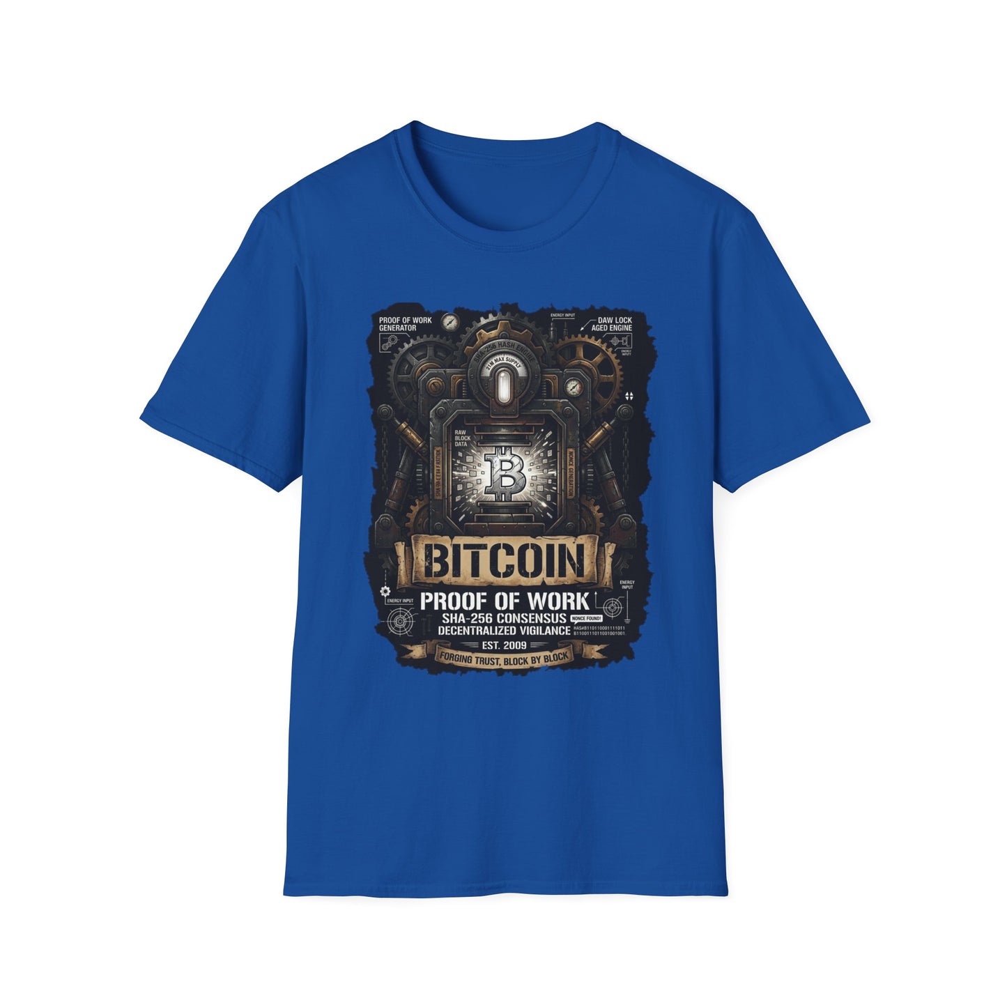 Bitcoin Proof of Work T-Shirt — Crypto Miner Vintage Graphic Tee