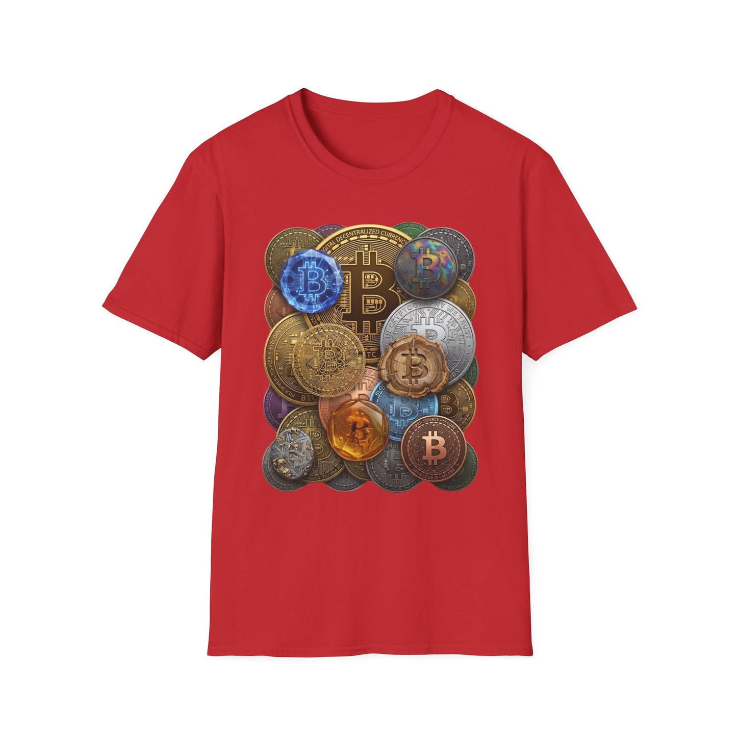 Bitcoin Crypto Coins Graphic T‑Shirt — Cryptocurrency Investor Tee