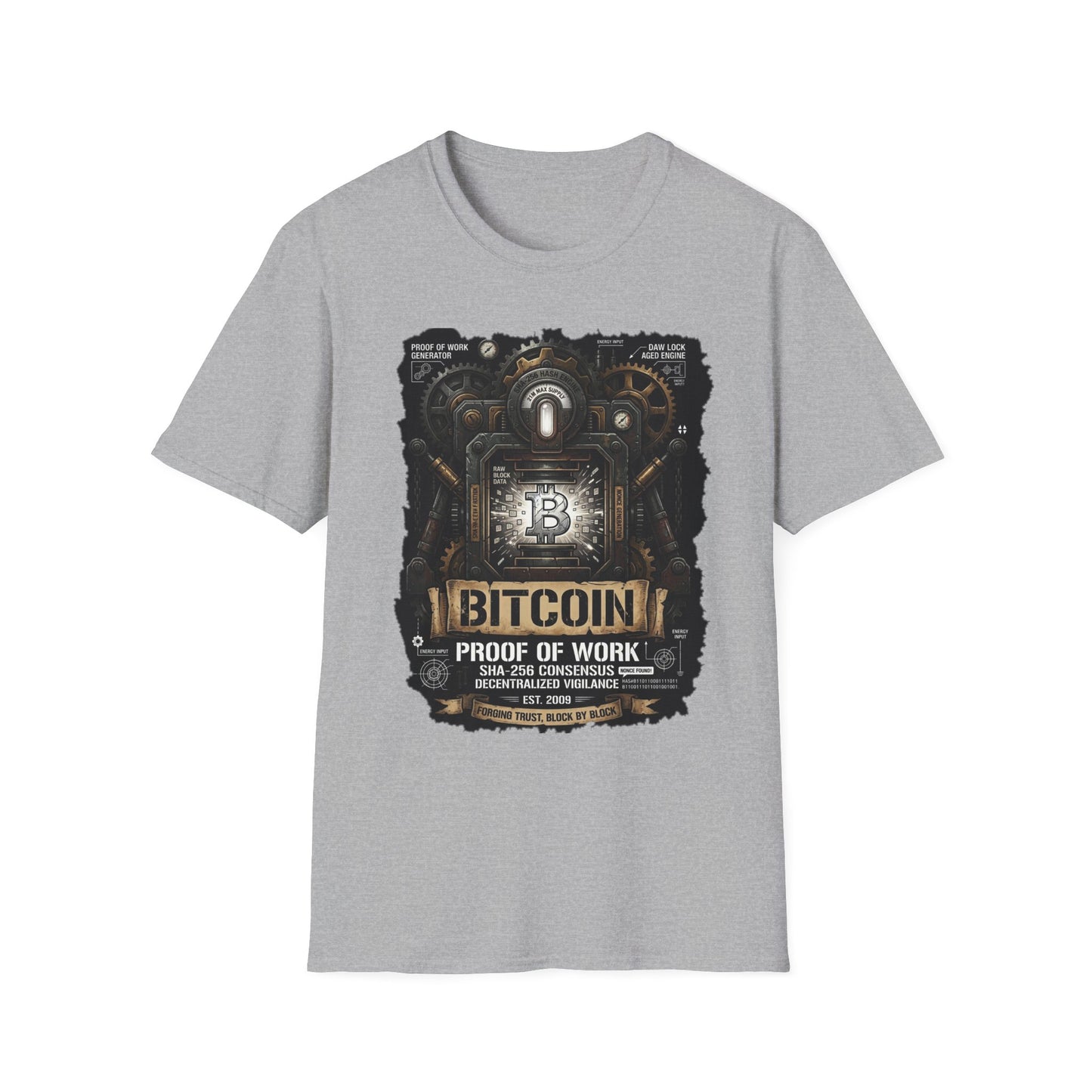 Bitcoin Proof of Work T-Shirt — Crypto Miner Vintage Graphic Tee