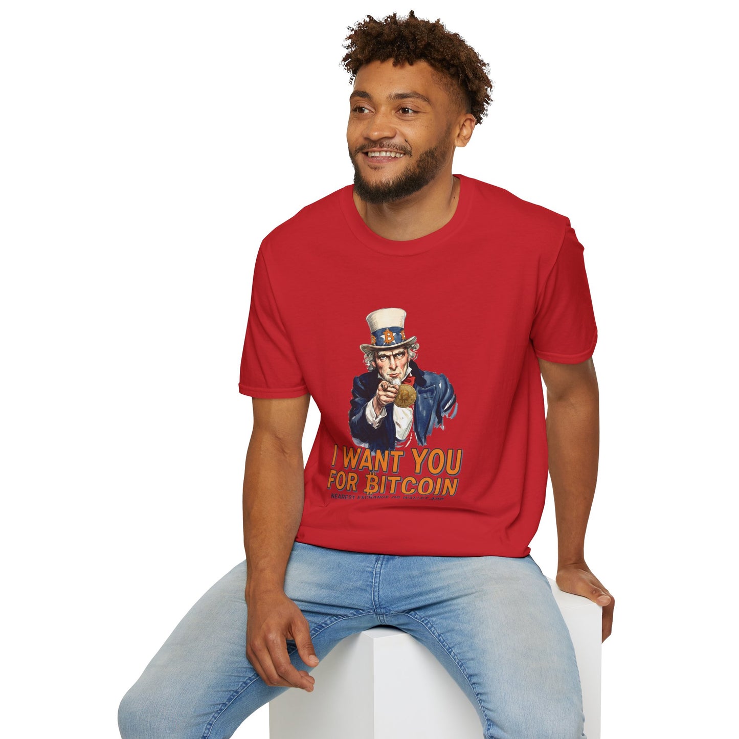 Bitcoin Uncle Sam T-Shirt — "I Want You for Bitcoin" Patriotic Crypto Tee