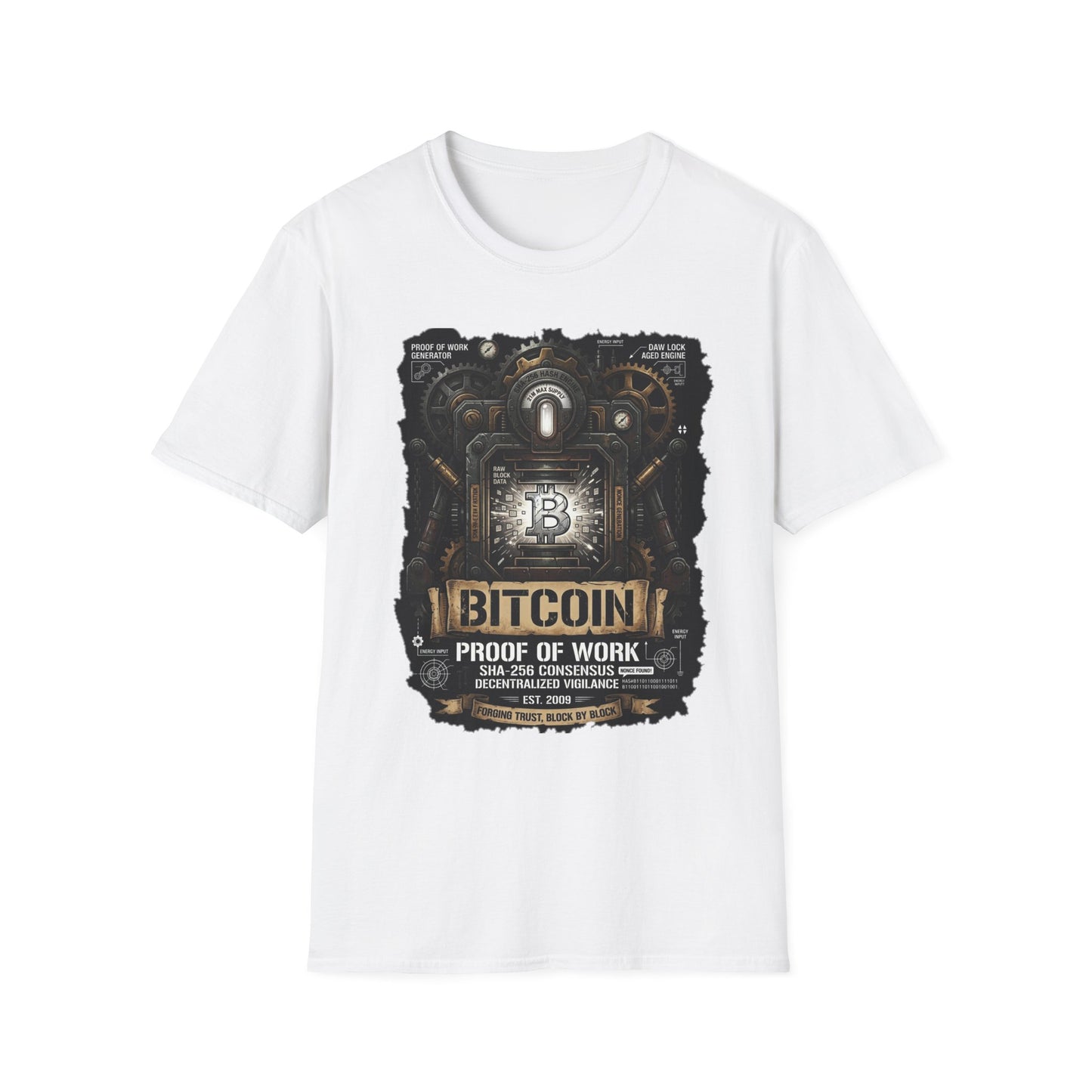Bitcoin Proof of Work T-Shirt — Crypto Miner Vintage Graphic Tee