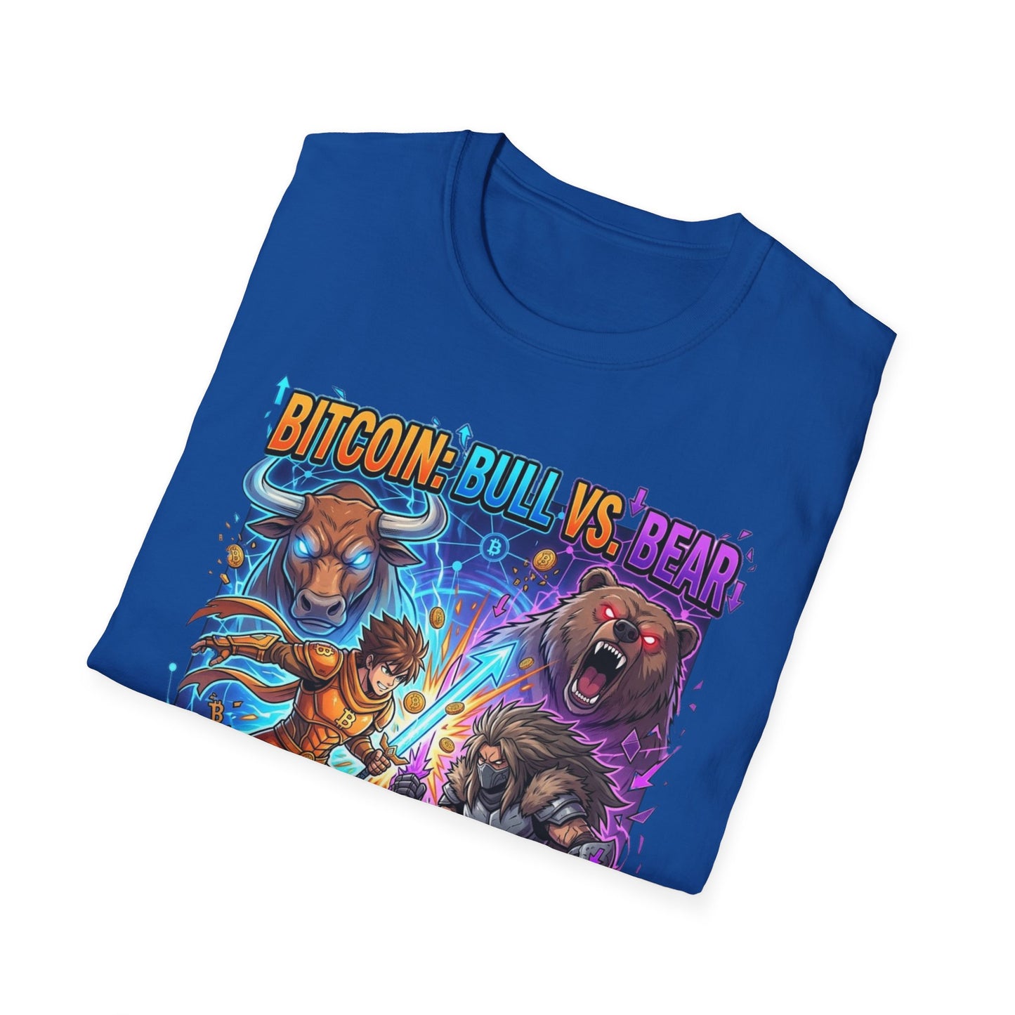 Bitcoin Bull vs Bear T-Shirt - 'The Decentralized Battle' Crypto Graphic Tee