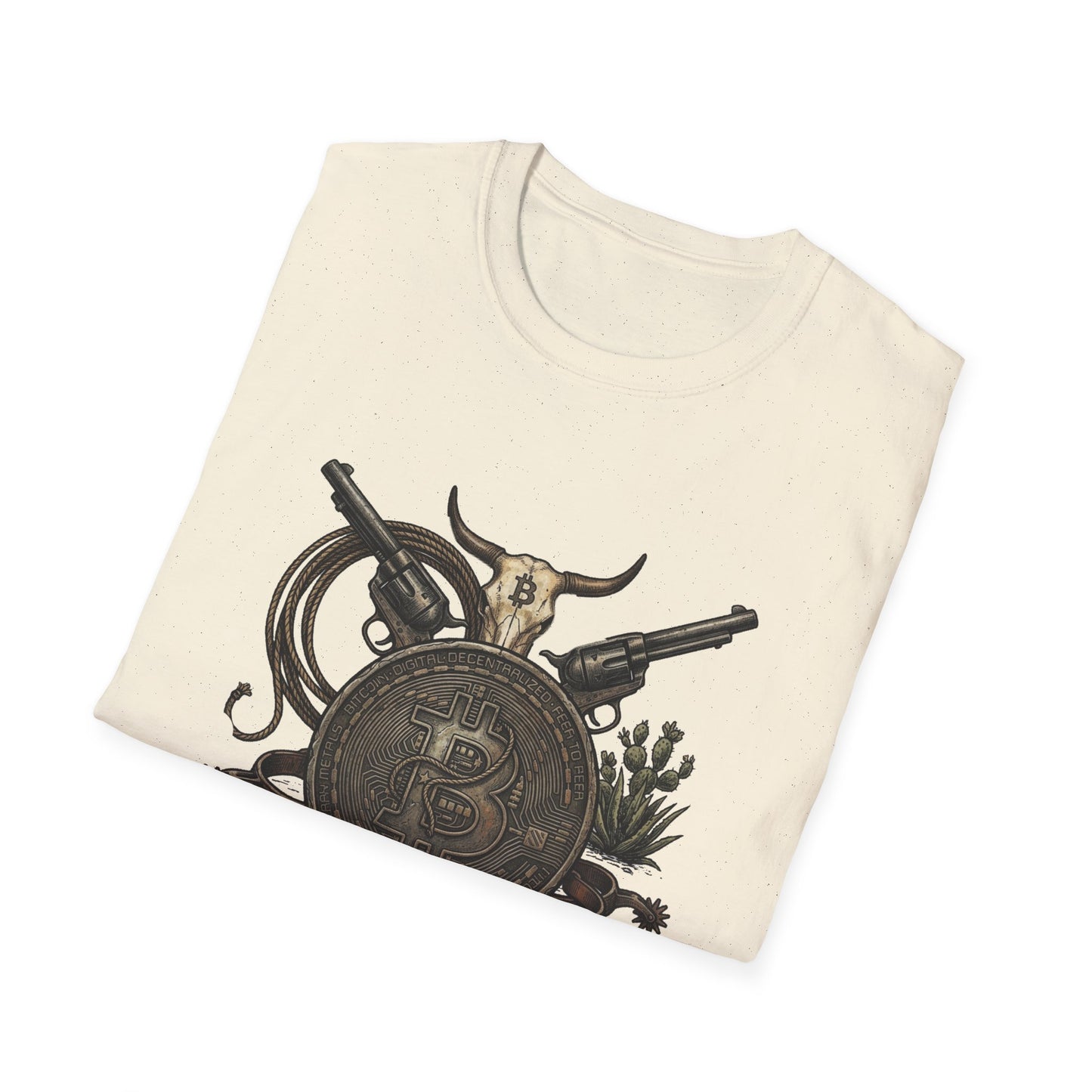 Bitcoin Western T-Shirt — "Bitcoin: The New Frontier" Vintage Crypto Tee
