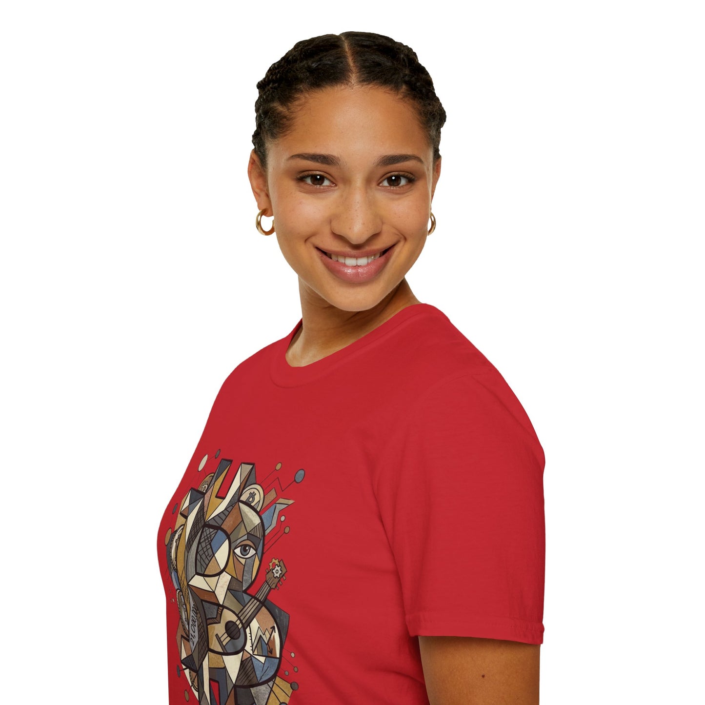 Abstract Geometric Bitcoin T-Shirt — Retro Music Art Tee
