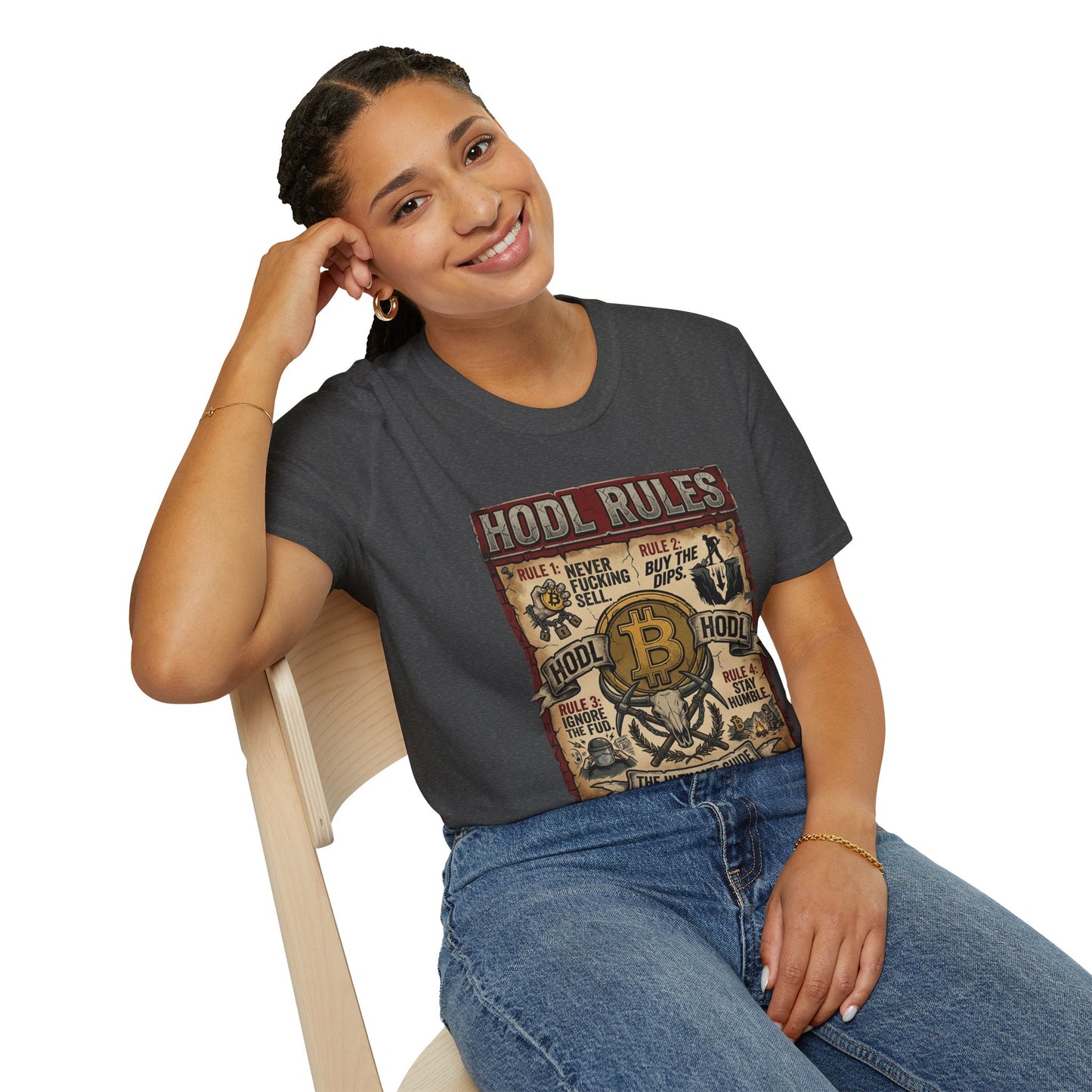 HODL Rules Bitcoin T-Shirt — Crypto Hodler Poster Graphic Tee