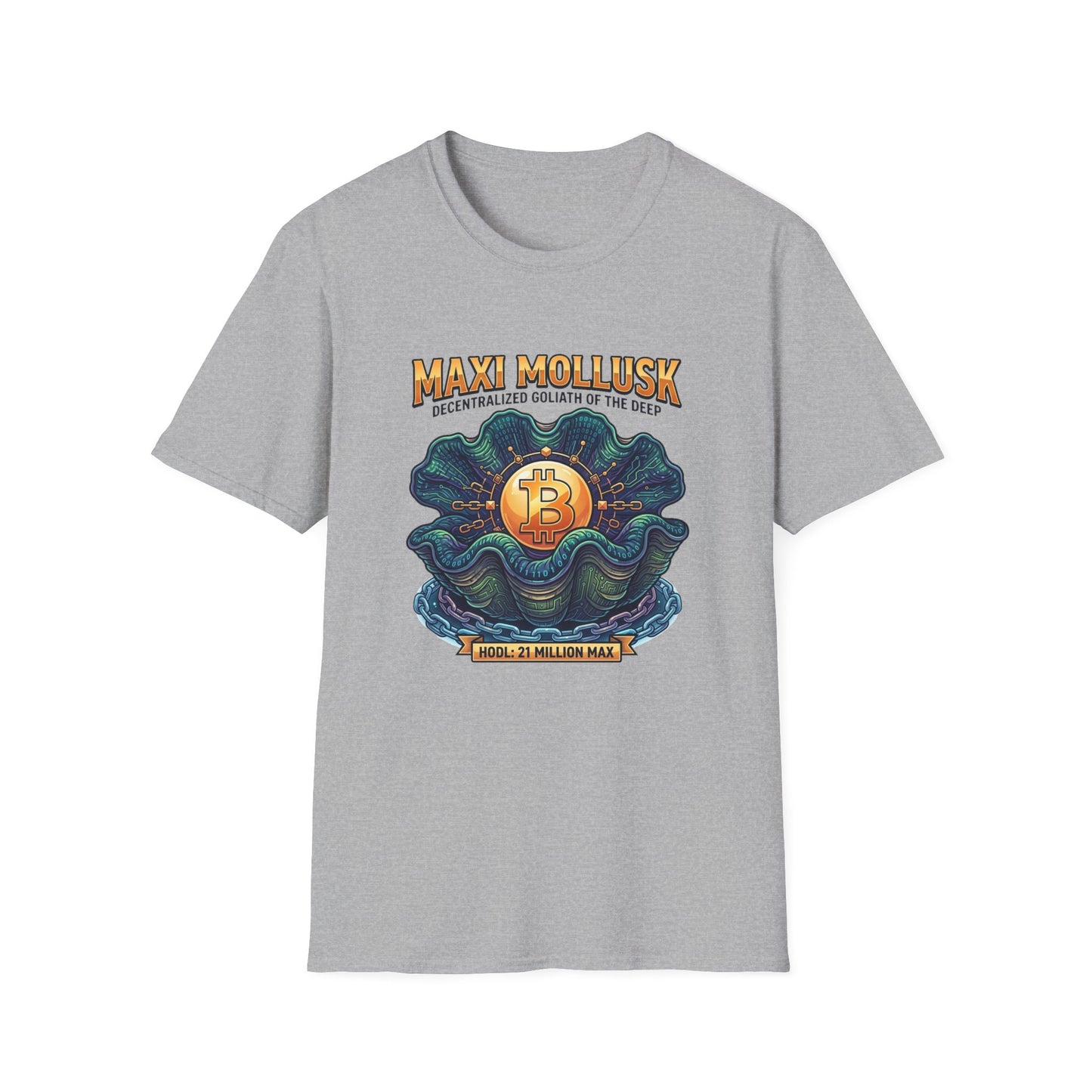 Bitcoin Pearl T-Shirt — "Maxi Mollusk" Crypto Art Tee