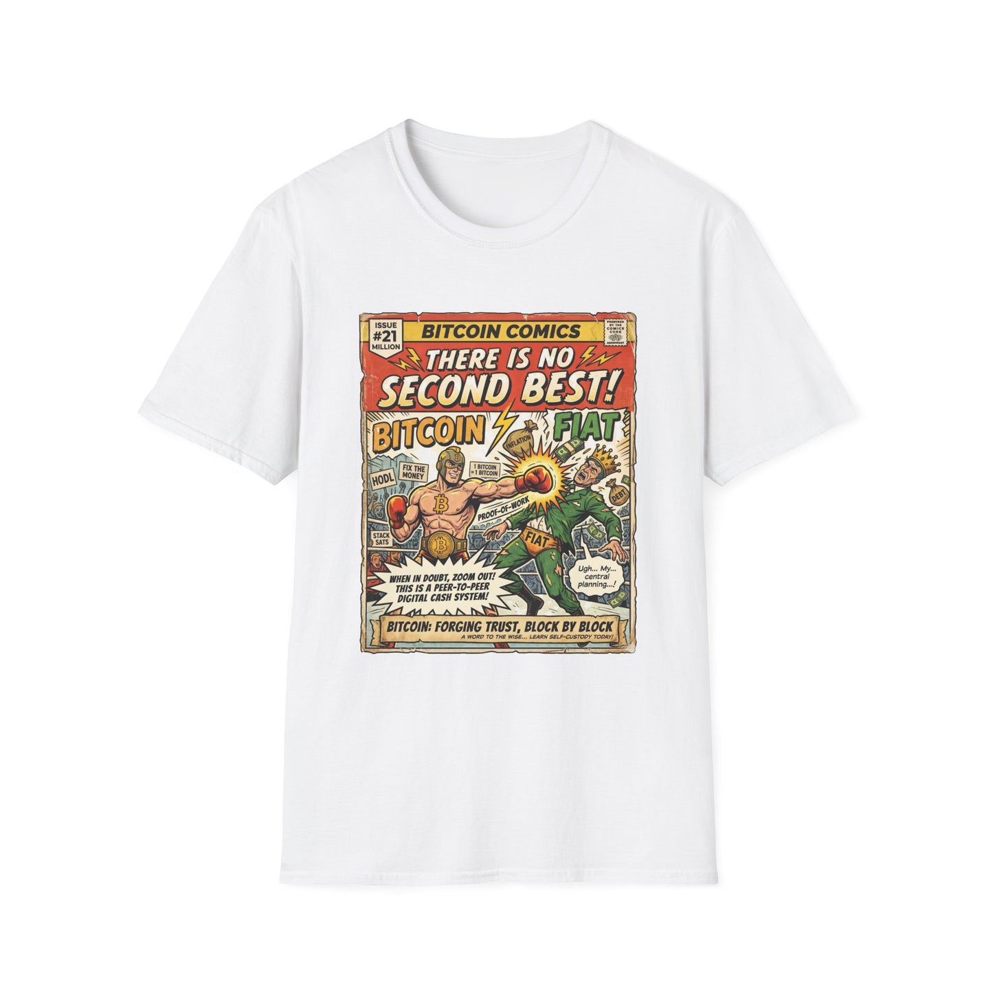 Bitcoin Comics Retro T-Shirt — "There Is No Second Best!" Vintage Crypto Tee