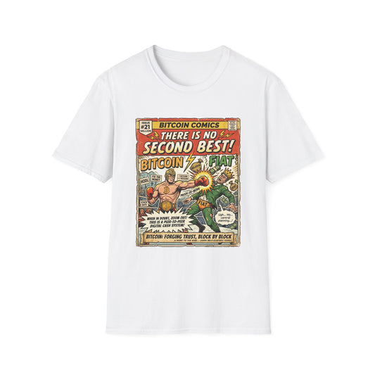 Bitcoin Comics Retro T-Shirt — "There Is No Second Best!" Vintage Crypto Tee