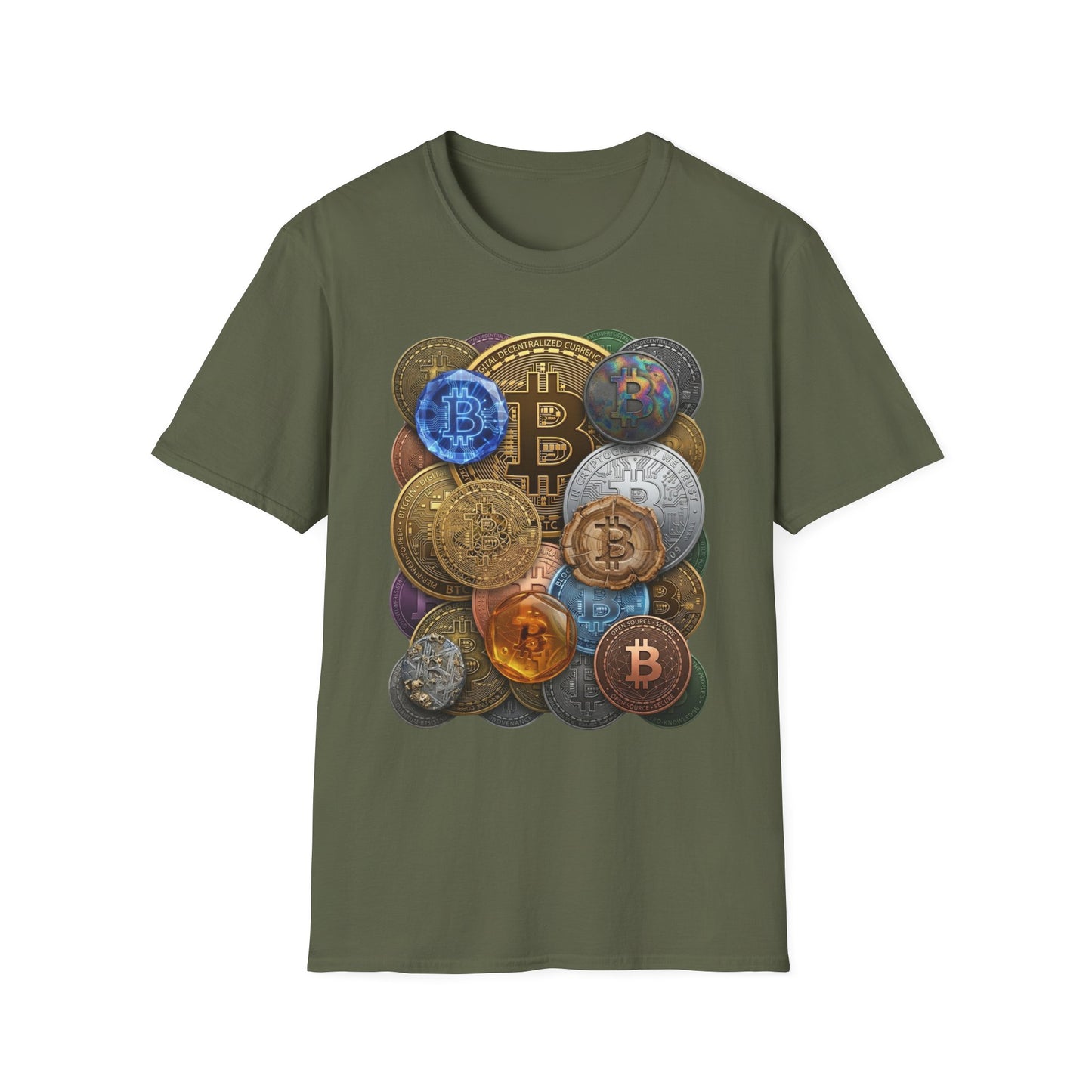 Bitcoin Crypto Coins Graphic T‑Shirt — Cryptocurrency Investor Tee
