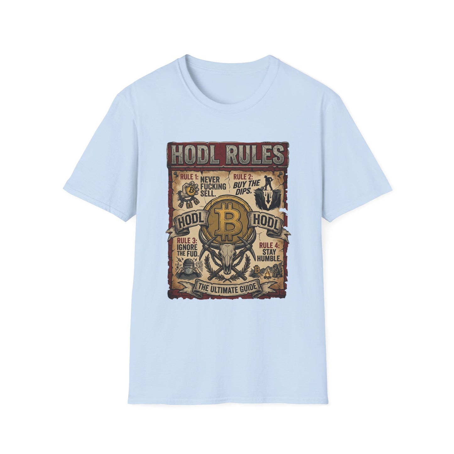 HODL Rules Bitcoin T-Shirt — Crypto Hodler Poster Graphic Tee