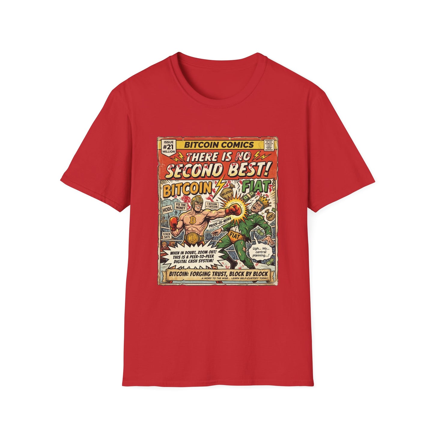 Bitcoin Comics Retro T-Shirt — "There Is No Second Best!" Vintage Crypto Tee
