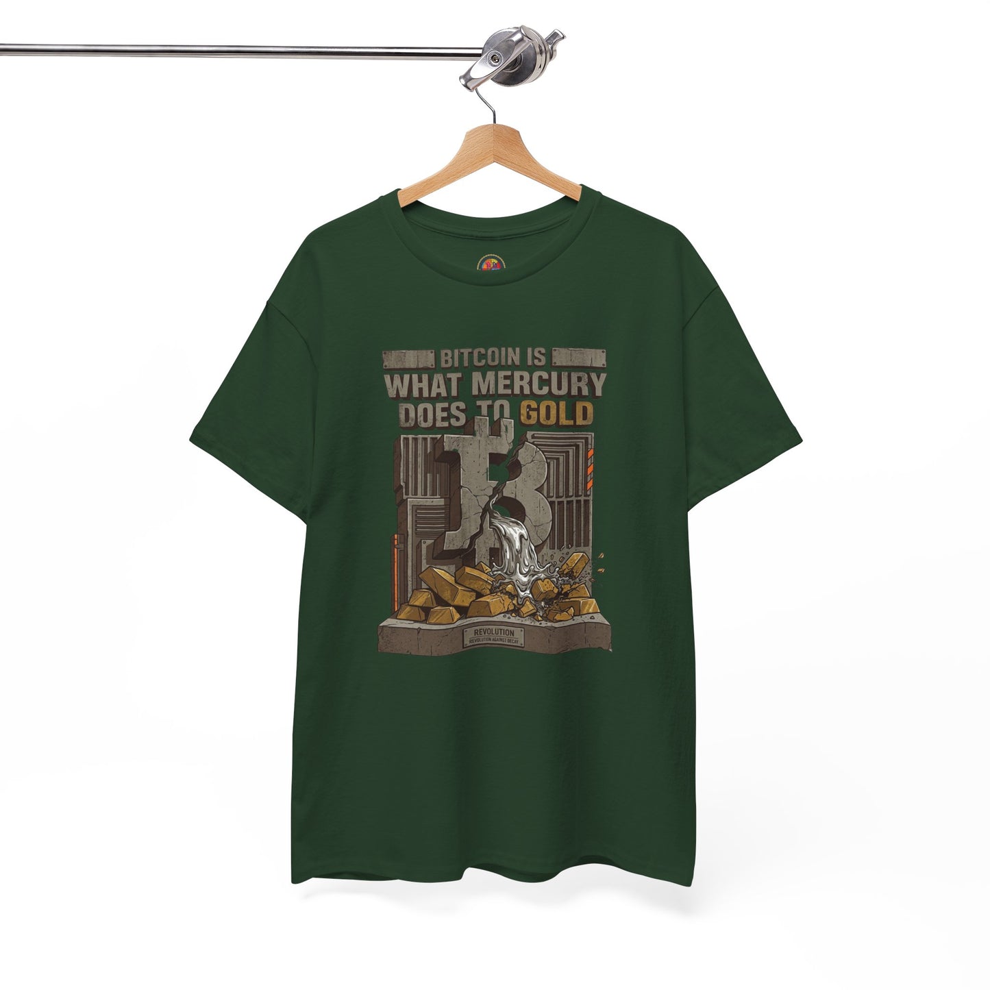Bitcoin Mercury Effect T-Shirt — "Bitcoin is what mercury does to gold" Graphic Tee