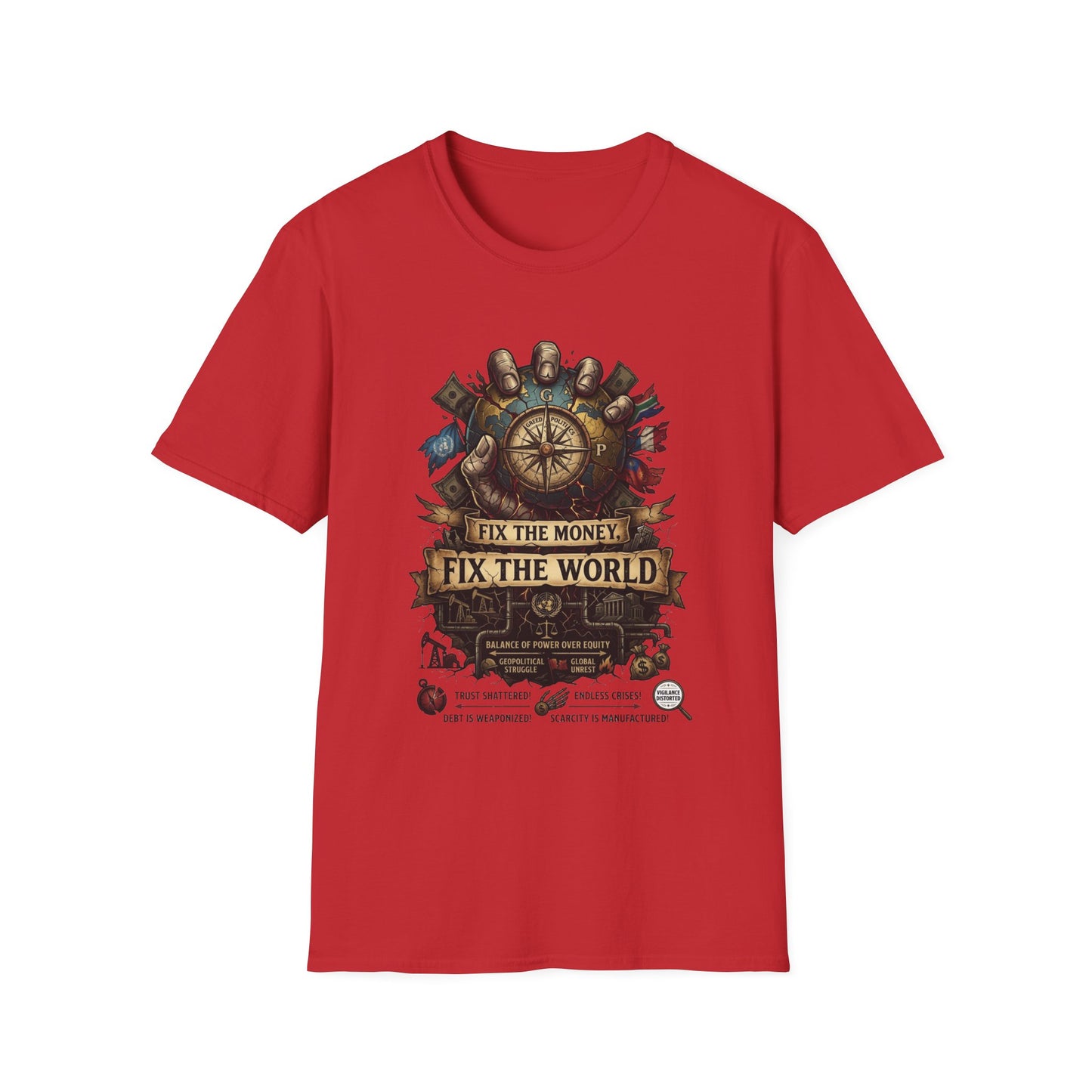 Bitcoin Is The Answer T-Shirt — "Fix The Money, Fix The World" Compass Graphic Tee
