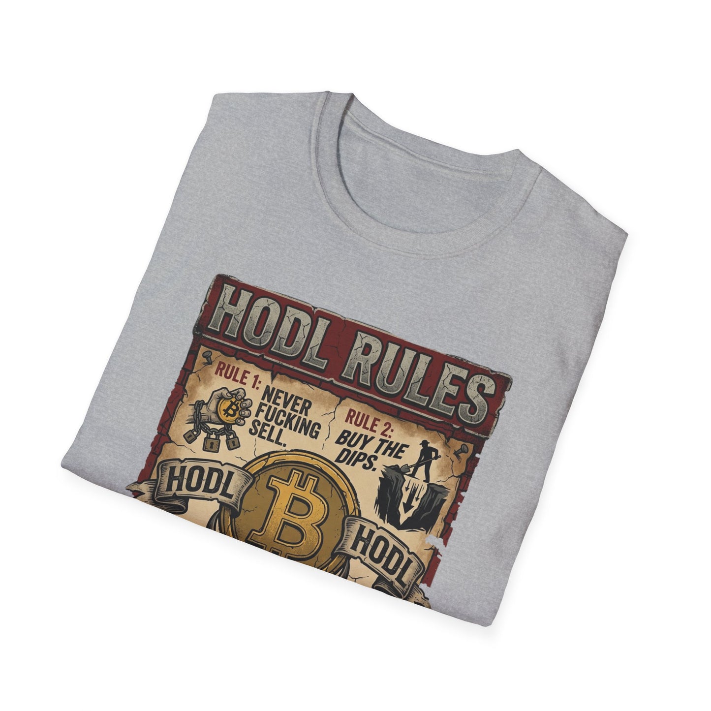 HODL Rules Bitcoin T-Shirt — Crypto Hodler Poster Graphic Tee