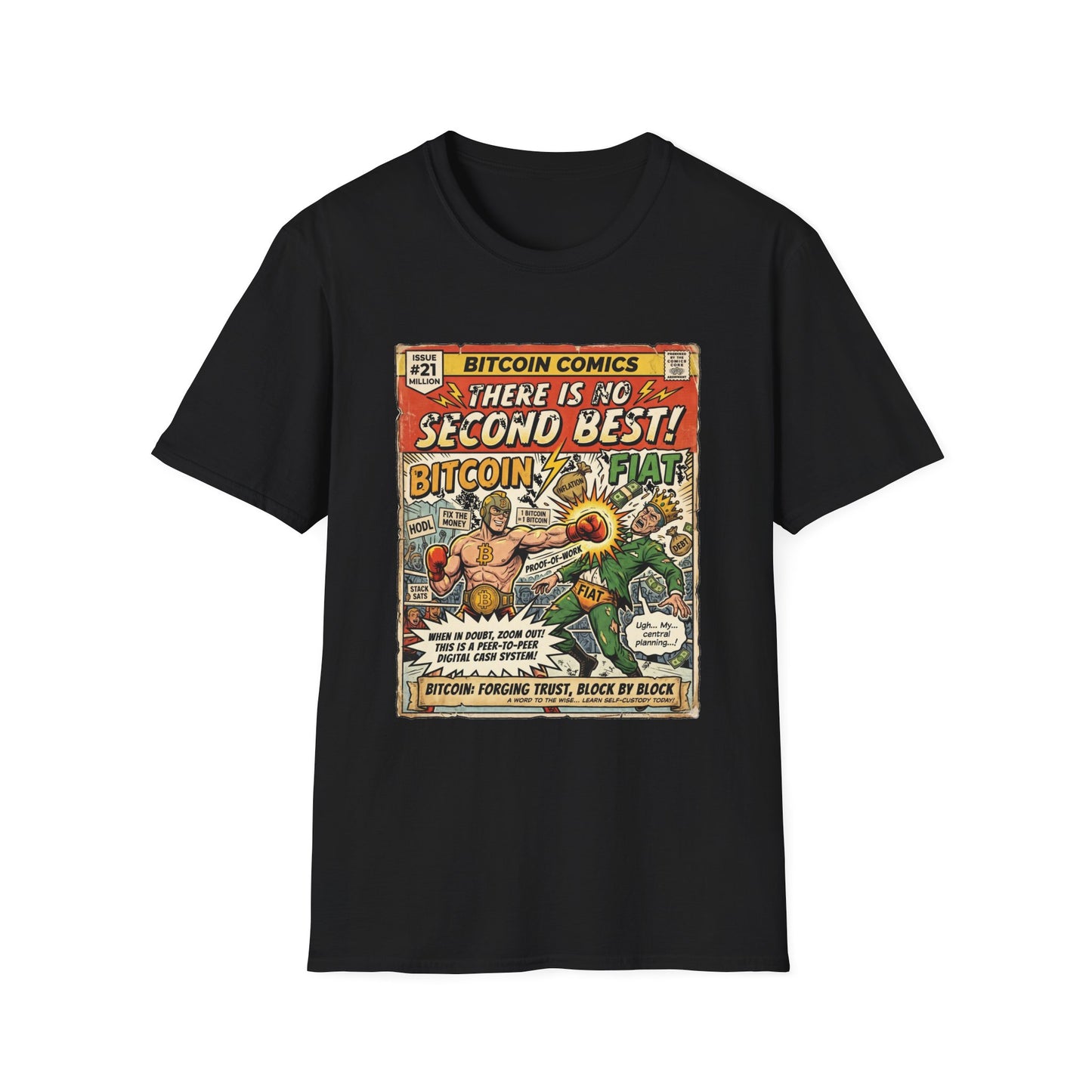 Bitcoin Comics Retro T-Shirt — "There Is No Second Best!" Vintage Crypto Tee