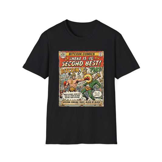 Bitcoin Comics Retro T-Shirt — "There Is No Second Best!" Vintage Crypto Tee