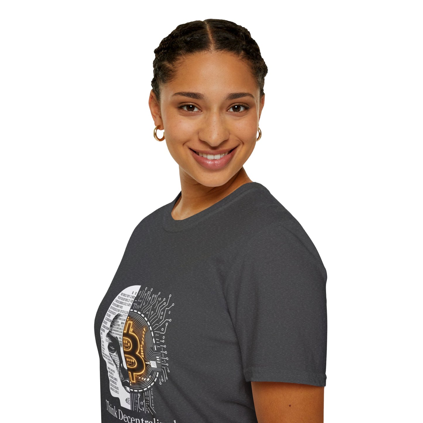 Think Decentralized Bitcoin T-Shirt — Crypto Tech Graphic Tee