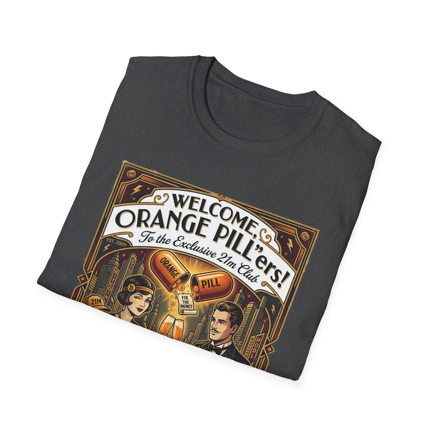 Vintage 'Welcome Orange Pill' T-Shirt — Retro Apothecary Graphic Tee
