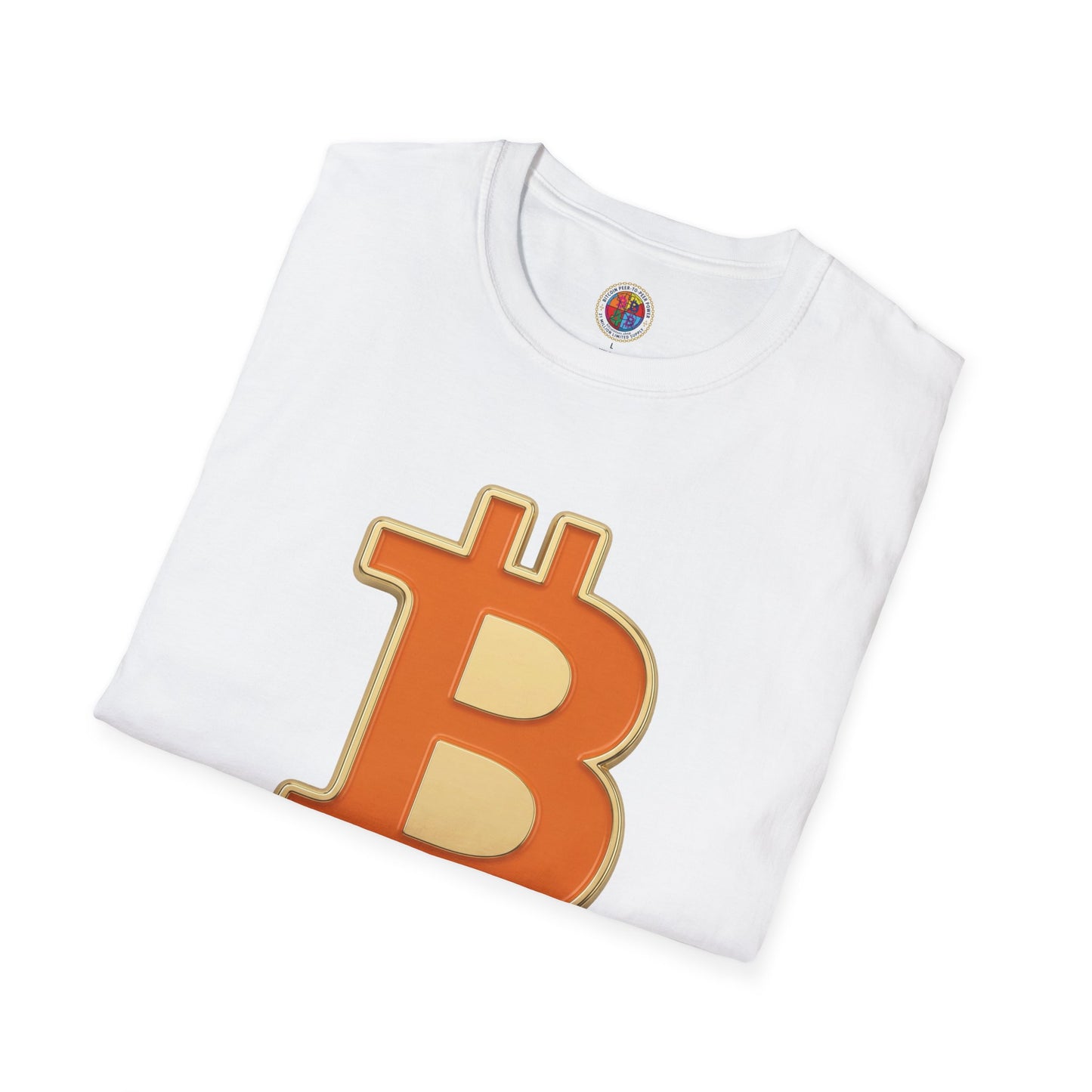 Bitcoin Enamel Logo T-Shirt — Retro Orange Crypto Tee