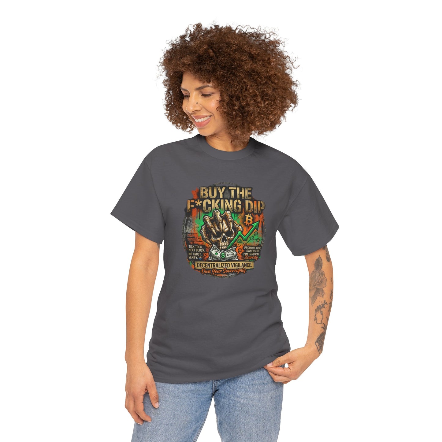 Buy The F*cking Dip Graphic Tee — Stock Market Crypto HODL Trading Shirt