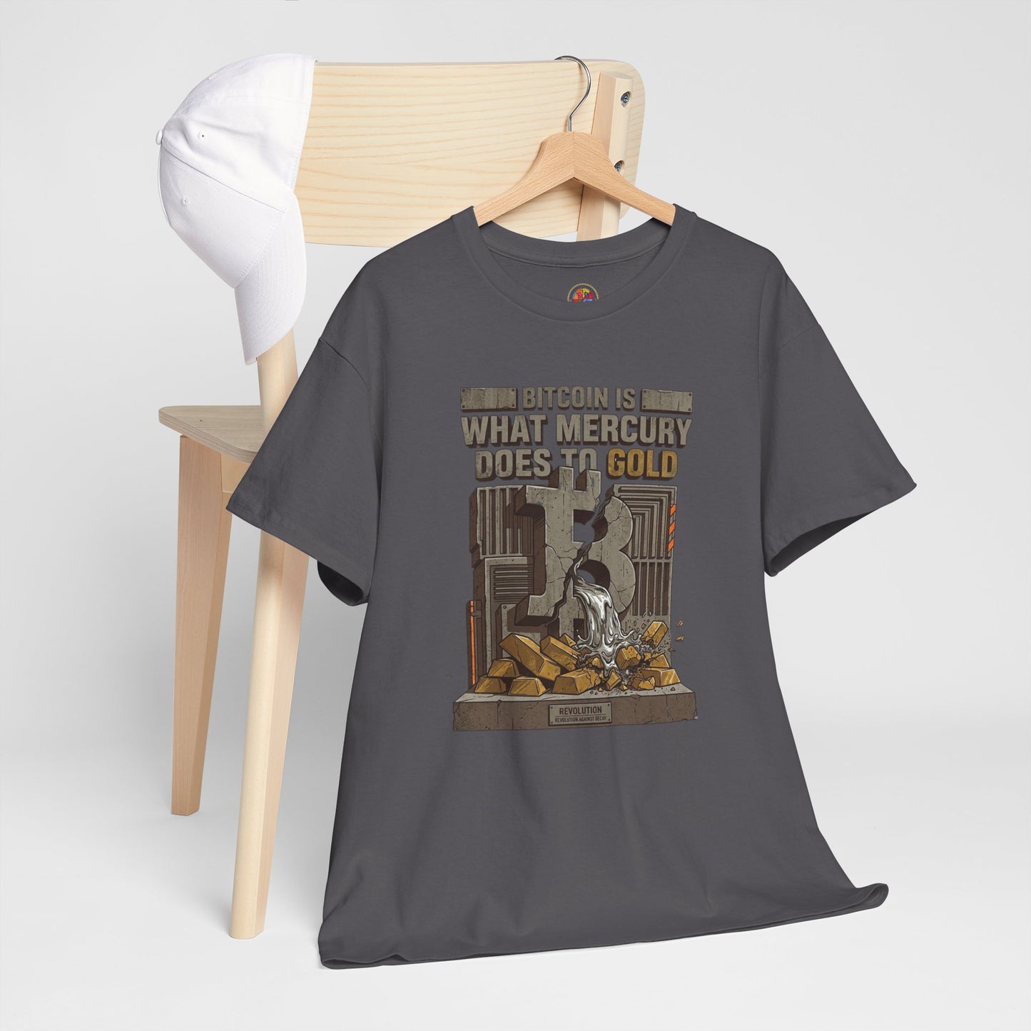 Bitcoin Mercury Effect T-Shirt — "Bitcoin is what mercury does to gold" Graphic Tee