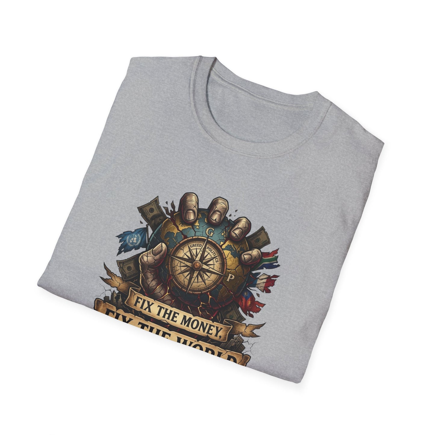 Bitcoin Is The Answer T-Shirt — "Fix The Money, Fix The World" Compass Graphic Tee
