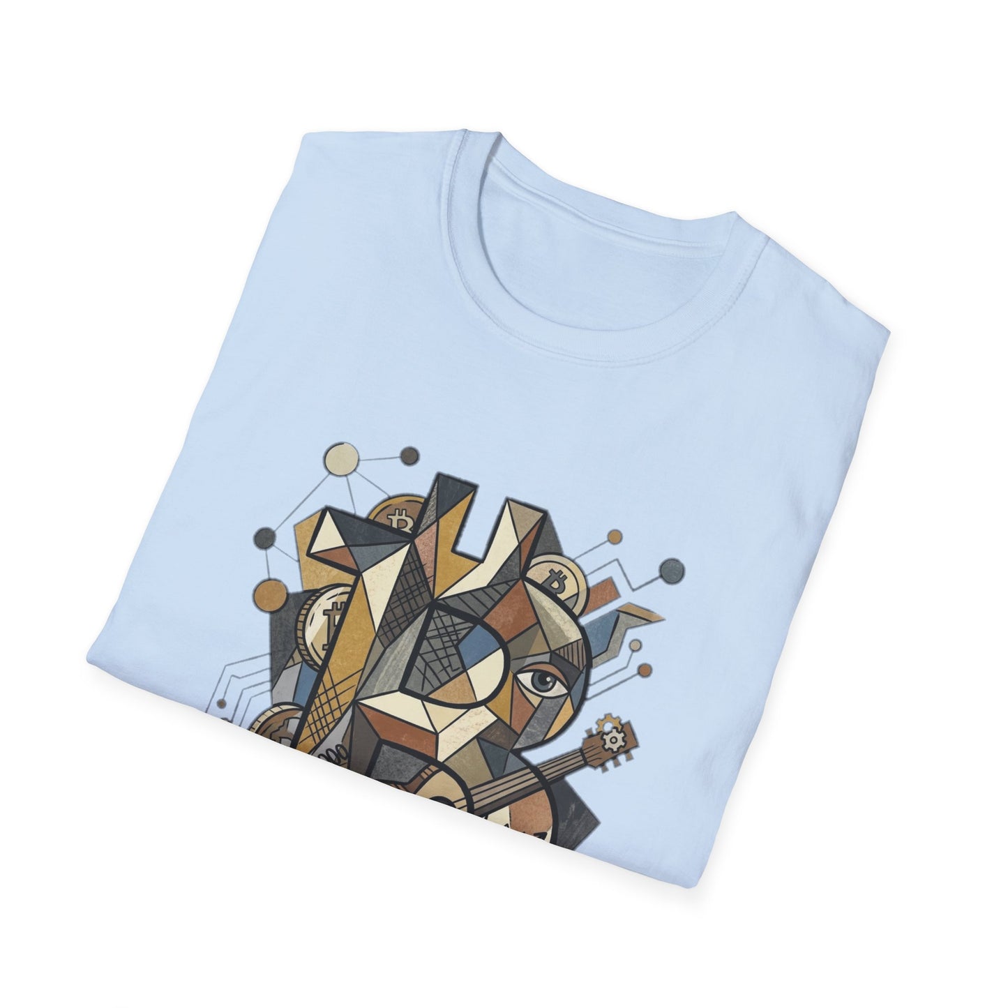 Abstract Geometric Bitcoin T-Shirt — Retro Music Art Tee