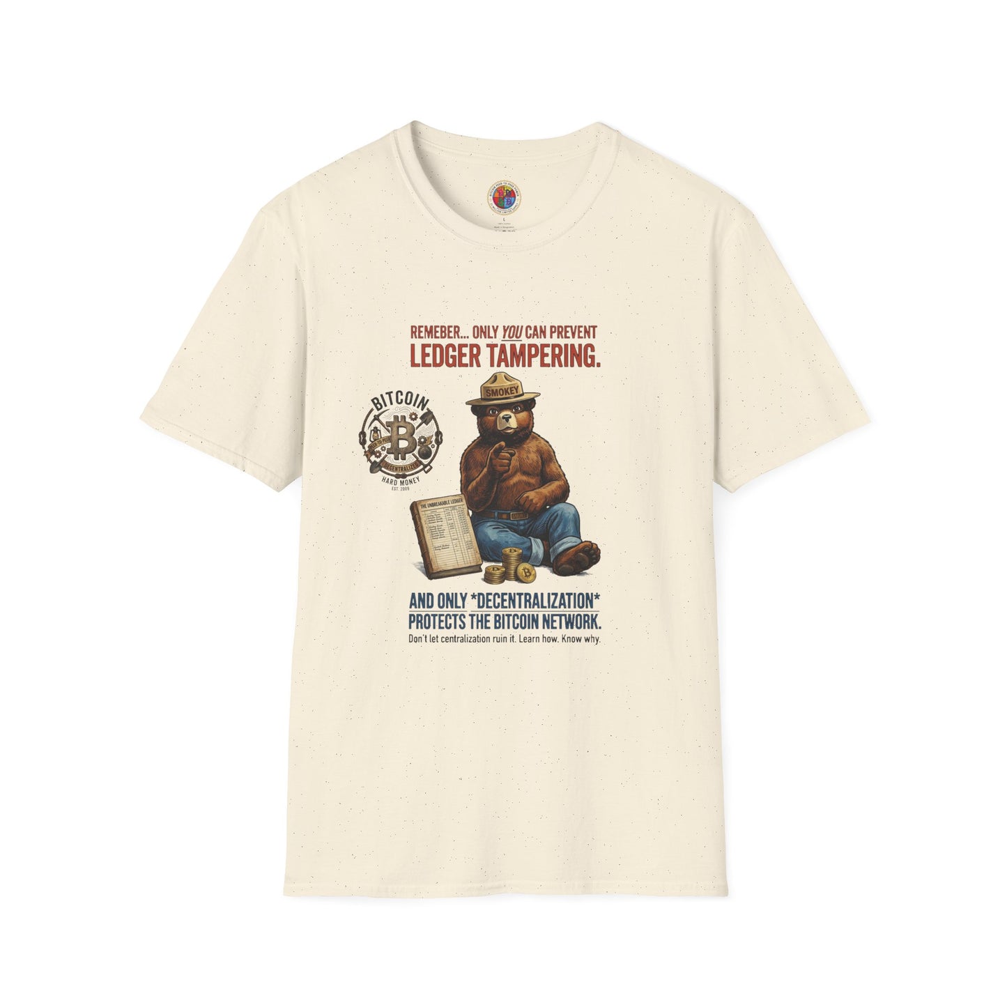 Smokey the Bear Bitcoin T-Shirt — Decentralization Design