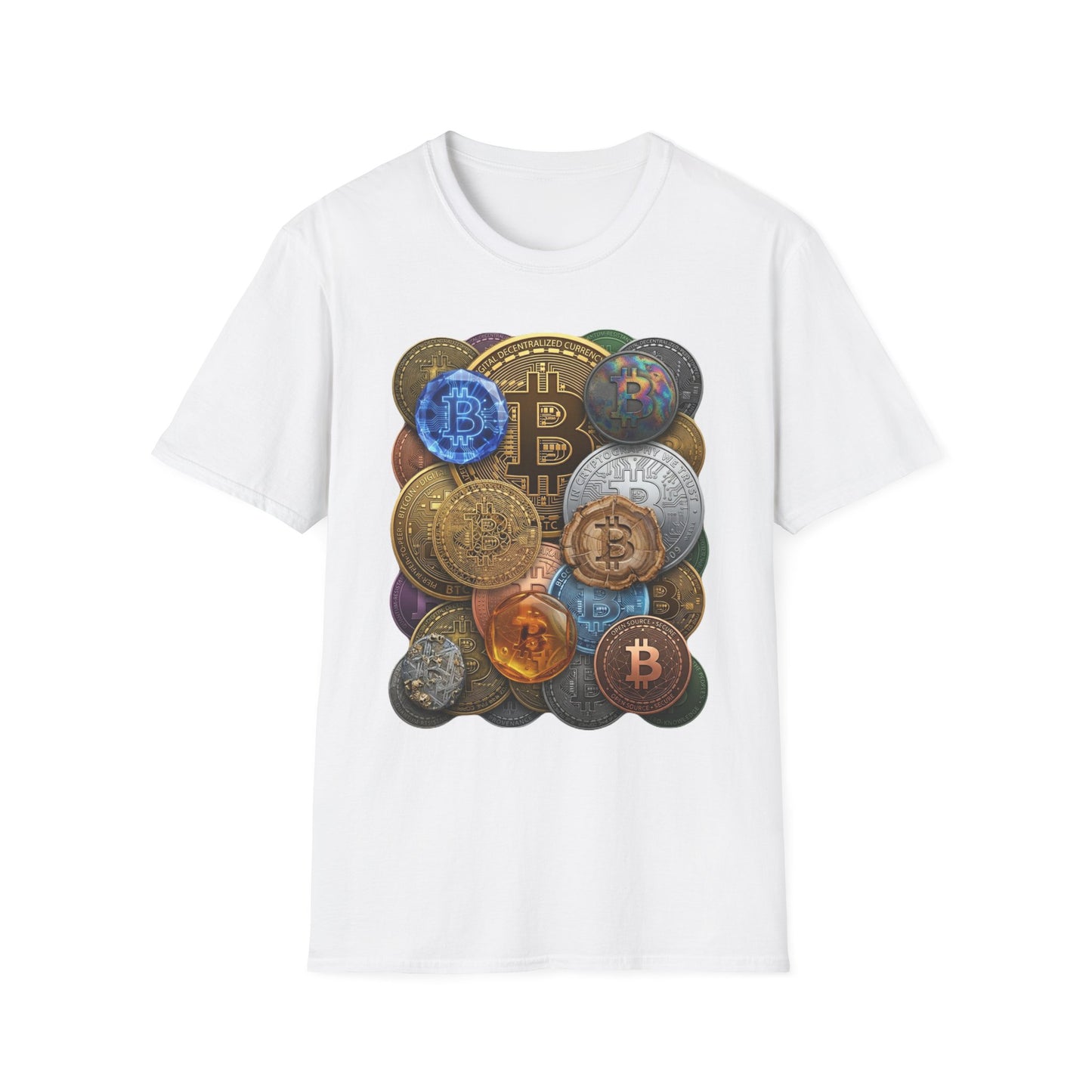 Bitcoin Crypto Coins Graphic T‑Shirt — Cryptocurrency Investor Tee