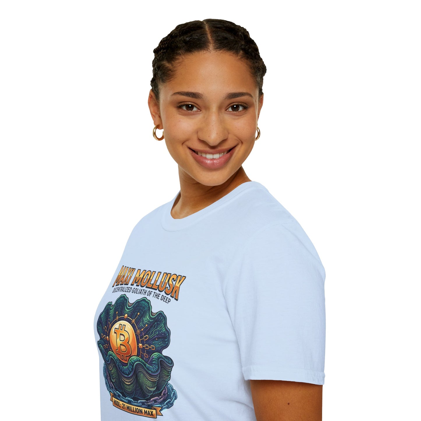 Bitcoin Pearl T-Shirt — "Maxi Mollusk" Crypto Art Tee