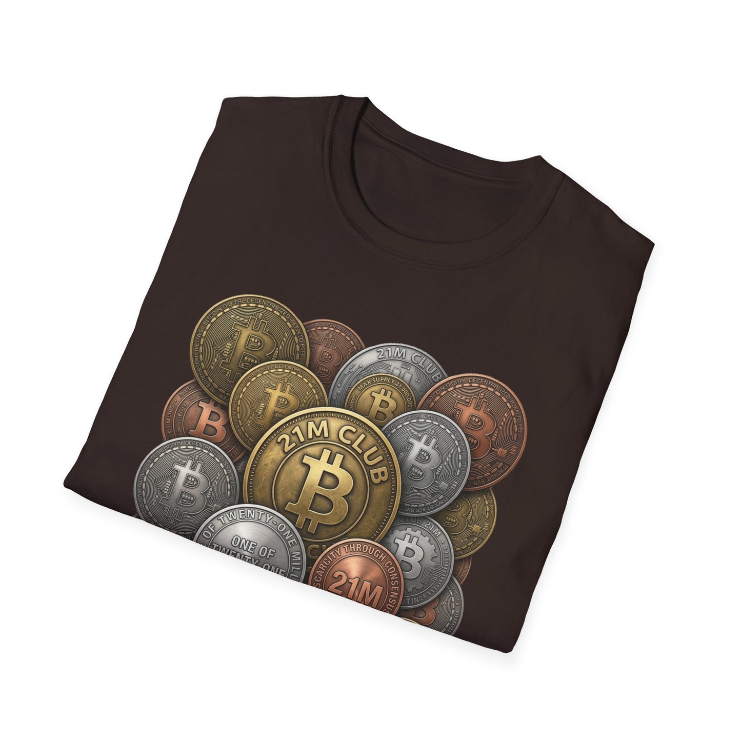 21M Club Coins Stack T-Shirt — Bitcoin & Altcoin Vintage Coins Tee