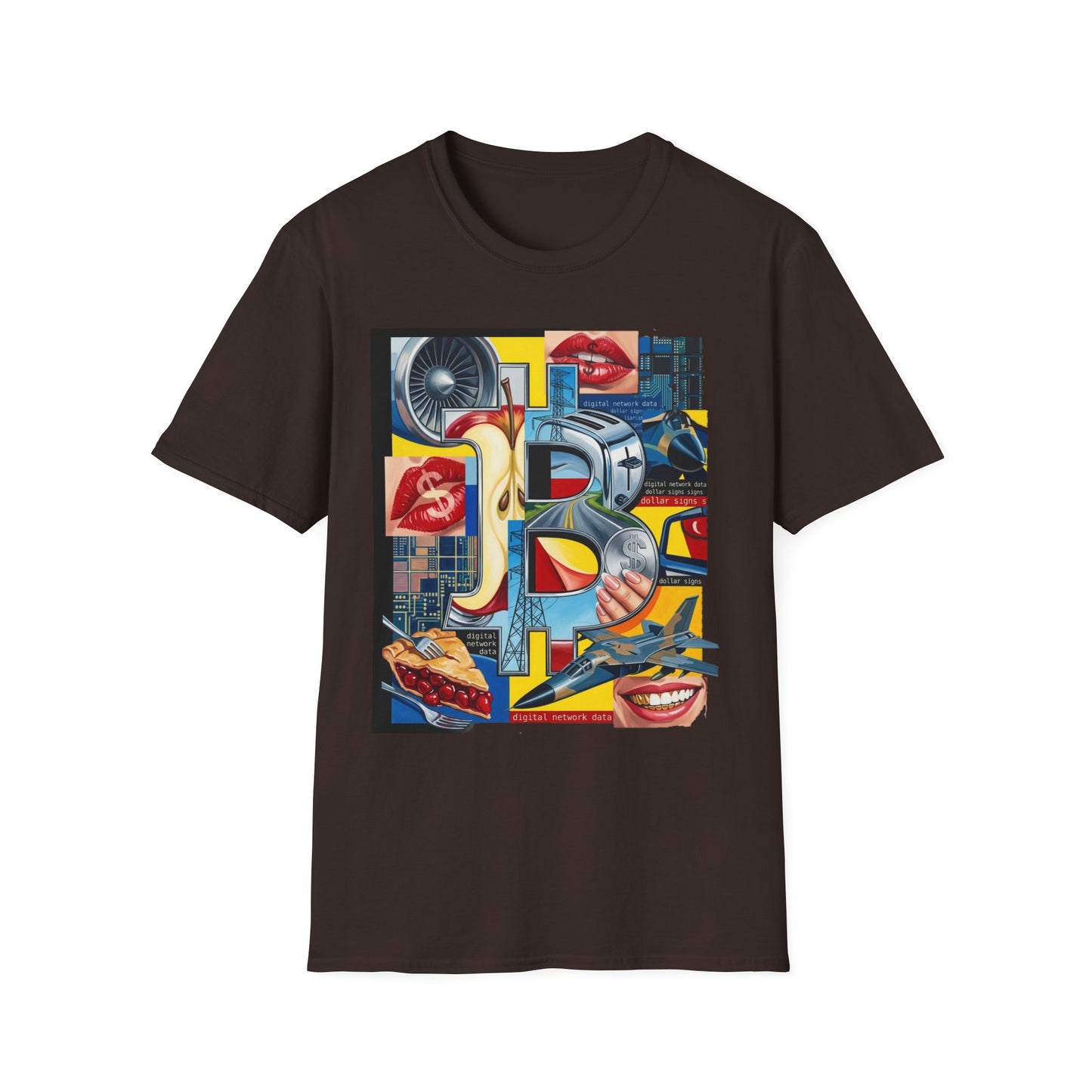 Retro Pop Art 'Ride' Graphic T-Shirt — Vintage Collage Motorcycle & Lips Design