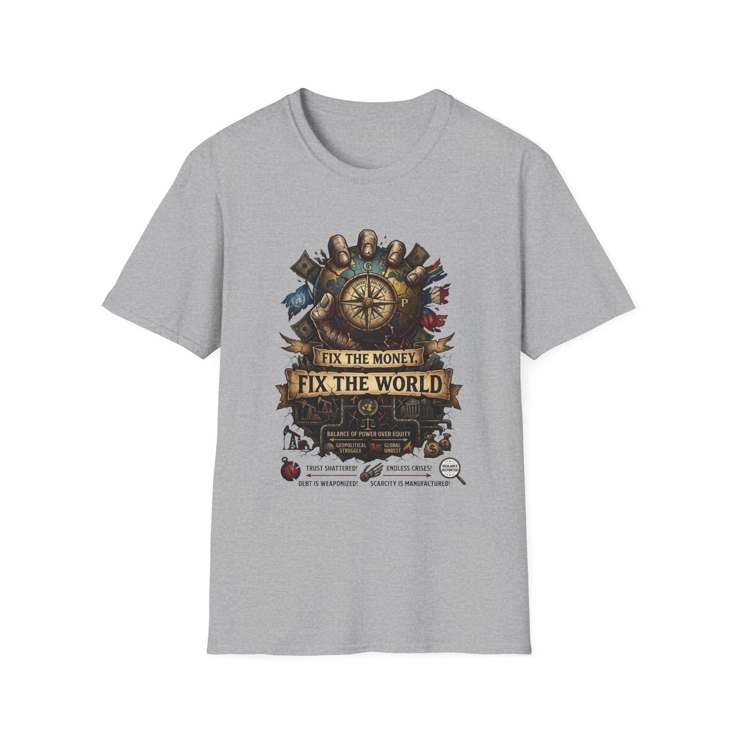 Bitcoin Is The Answer T-Shirt — "Fix The Money, Fix The World" Compass Graphic Tee
