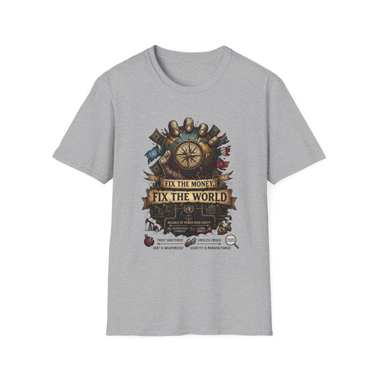 Bitcoin Is The Answer T-Shirt — "Fix The Money, Fix The World" Compass Graphic Tee