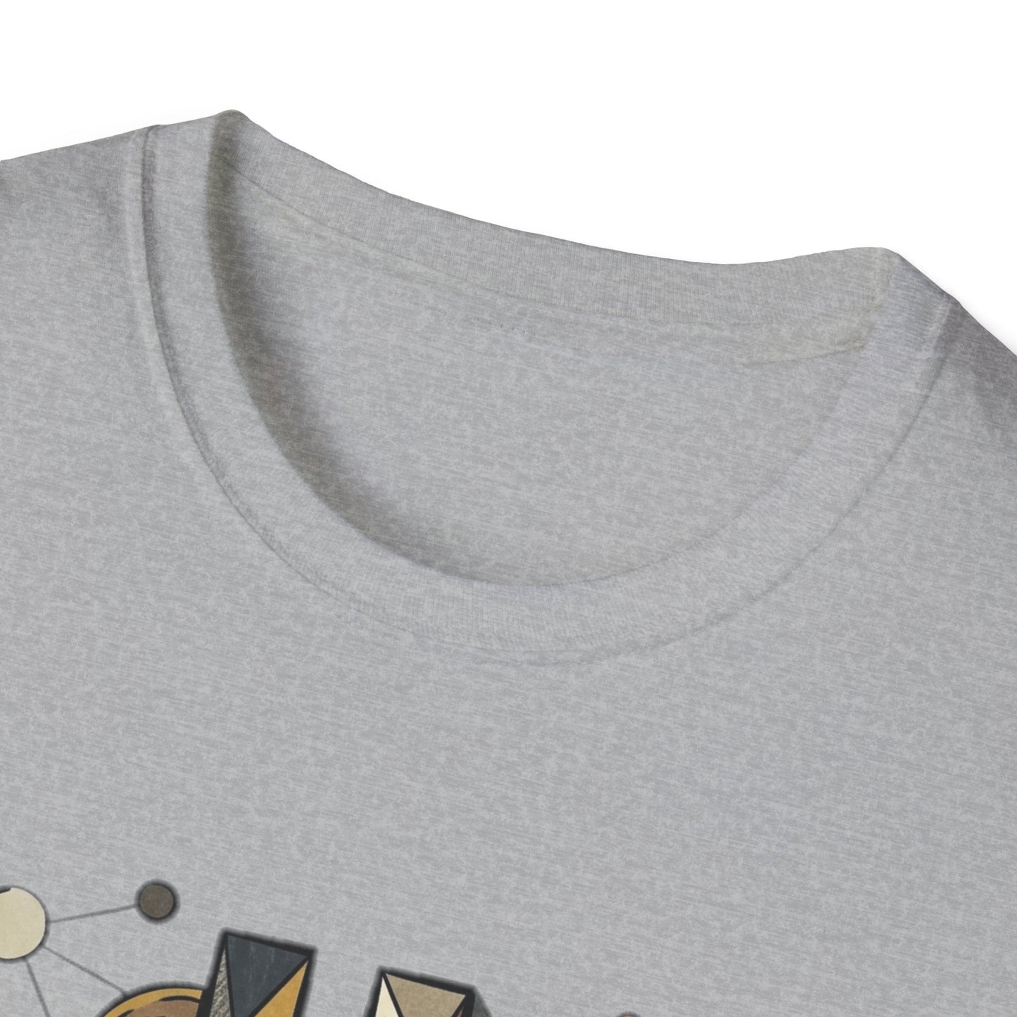 Abstract Geometric Bitcoin T-Shirt — Retro Music Art Tee