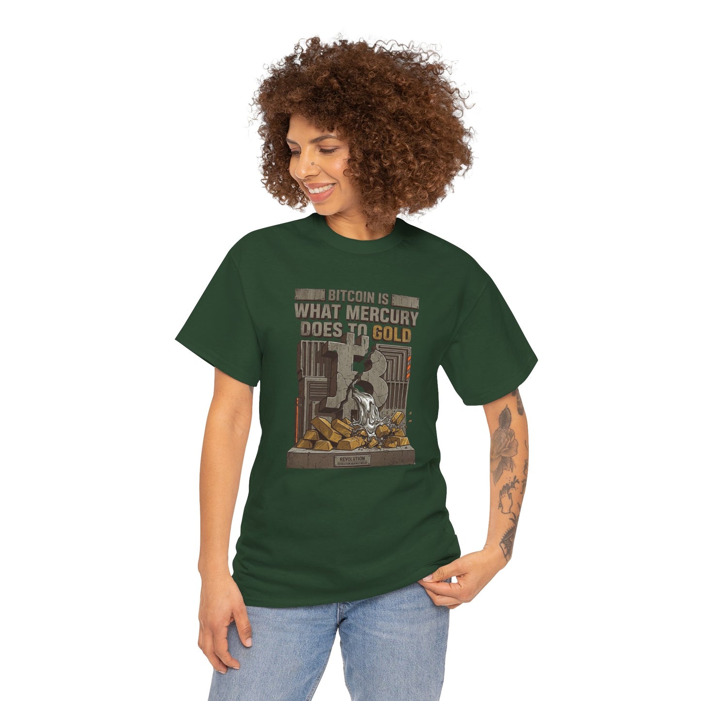 Bitcoin Mercury Effect T-Shirt — "Bitcoin is what mercury does to gold" Graphic Tee