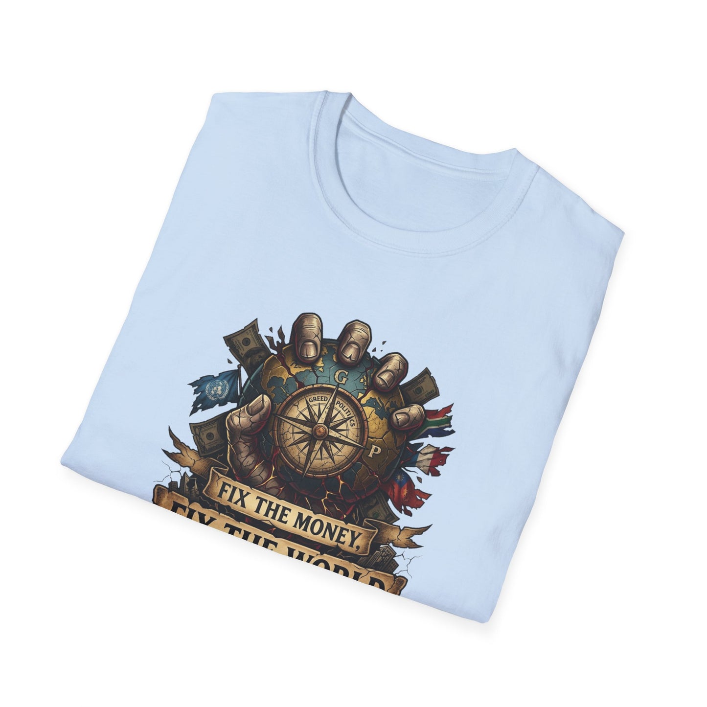 Bitcoin Is The Answer T-Shirt — "Fix The Money, Fix The World" Compass Graphic Tee